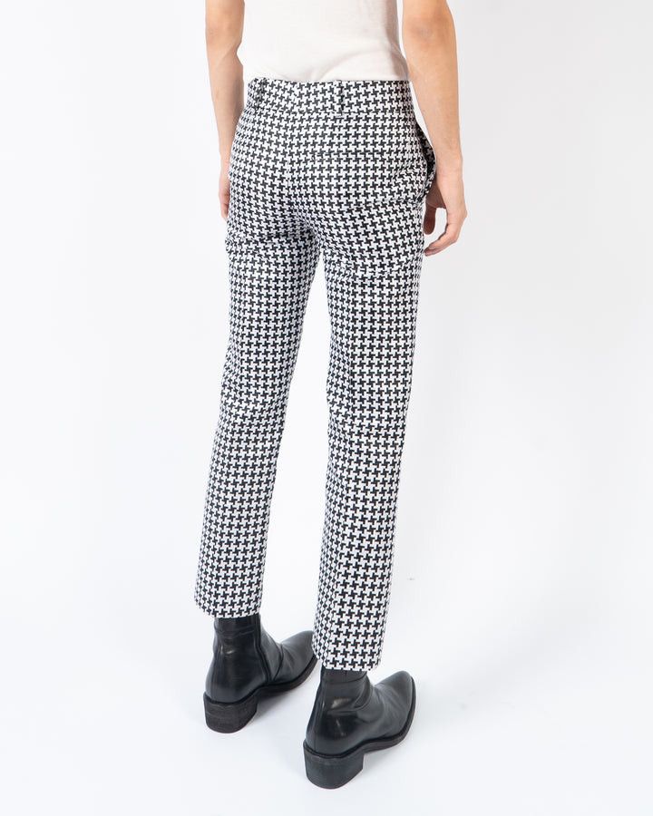 Haider Ackermann SS19 Black & White Houndstooth Silk Jacquard Trousers Size US 30 / EU 46 - 6 Thumbnail