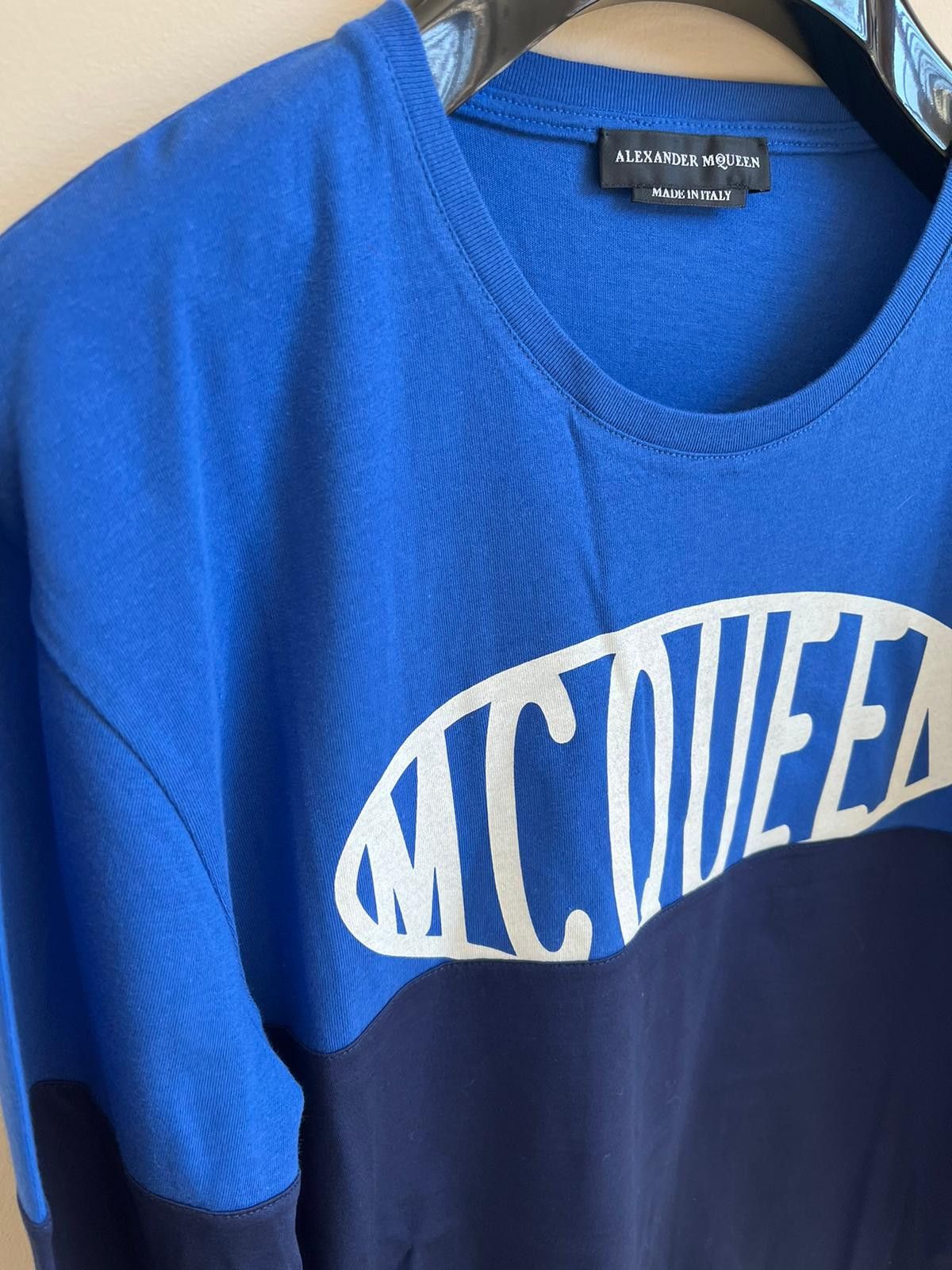 Alexander McQueen o1rshd1 555 / Full Long Sleeve T-Shirt in Blue Color Size US M / EU 48-50 / 2 - 4 Thumbnail