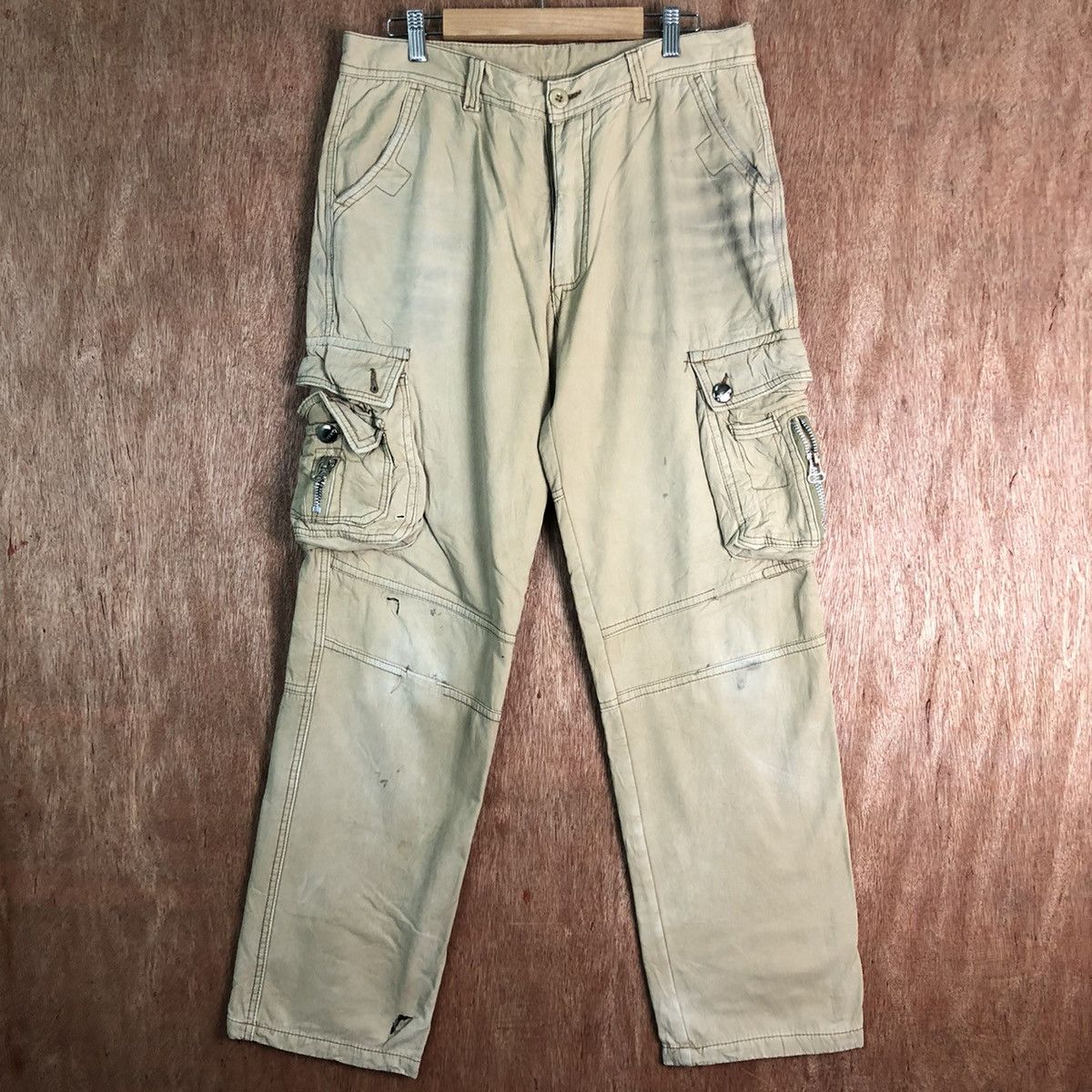 Japanese Brand DLL J.Apeng Brown Multipocket Tactical Cargo Pants #c115 Size US 33 - 1 Thumbnail