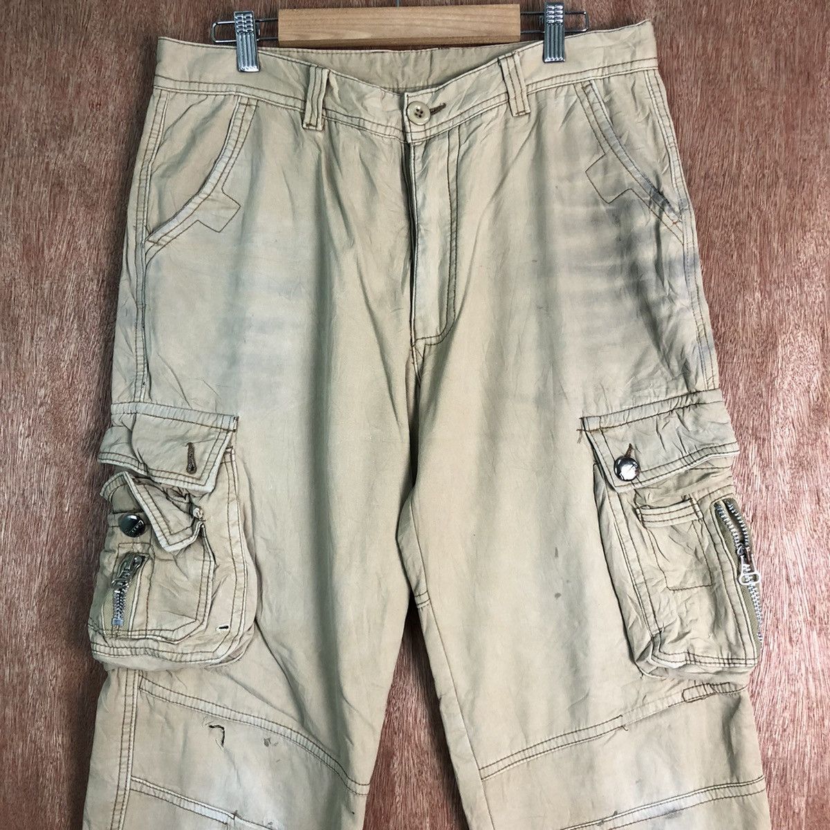 Japanese Brand DLL J.Apeng Brown Multipocket Tactical Cargo Pants #c115 Size US 33 - 2 Thumbnail