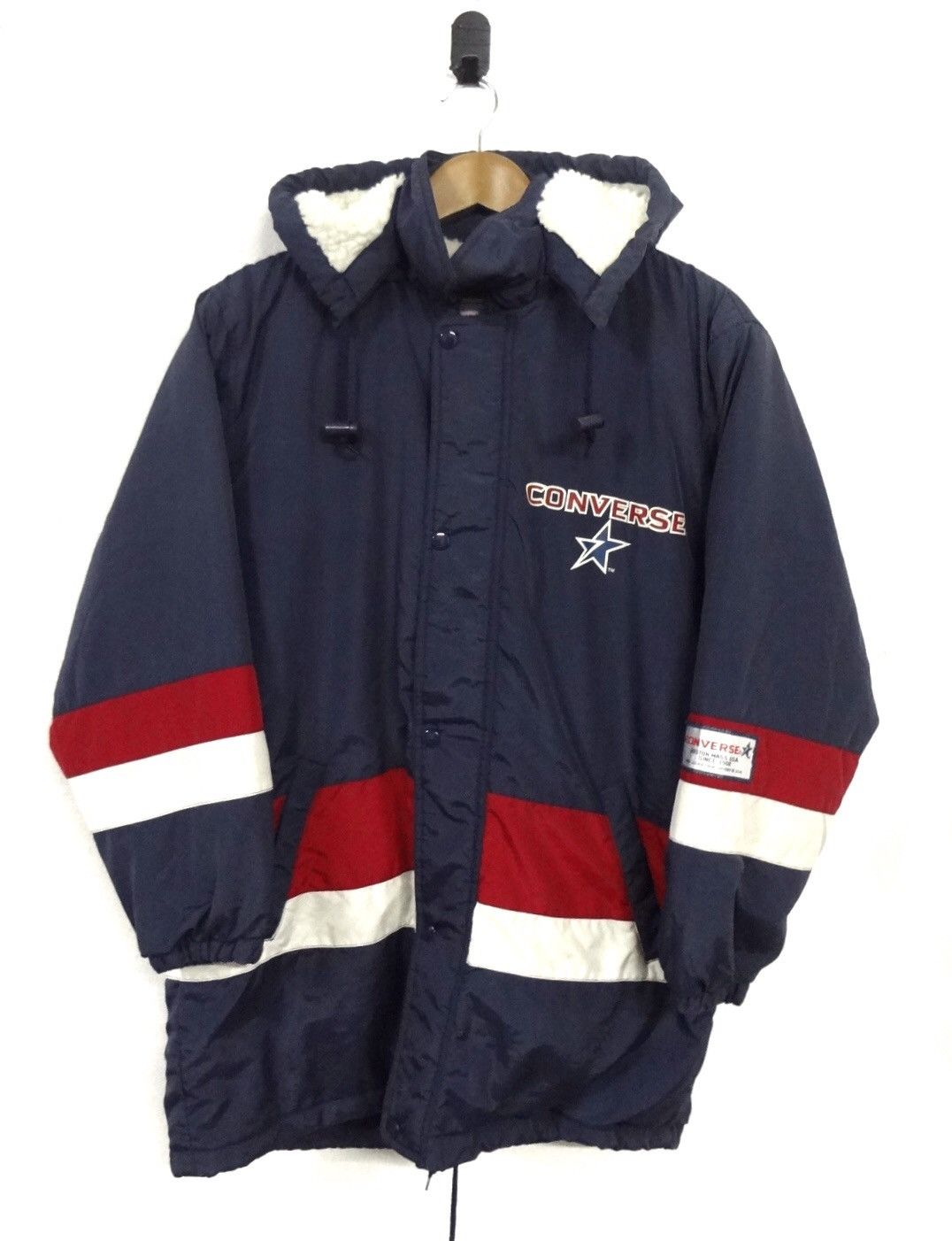 Converse × Vintage 90s Converse WINTER Jacket Parka Long Jacket Big Logo Size US L / EU 52-54 / 3 - 1 Thumbnail