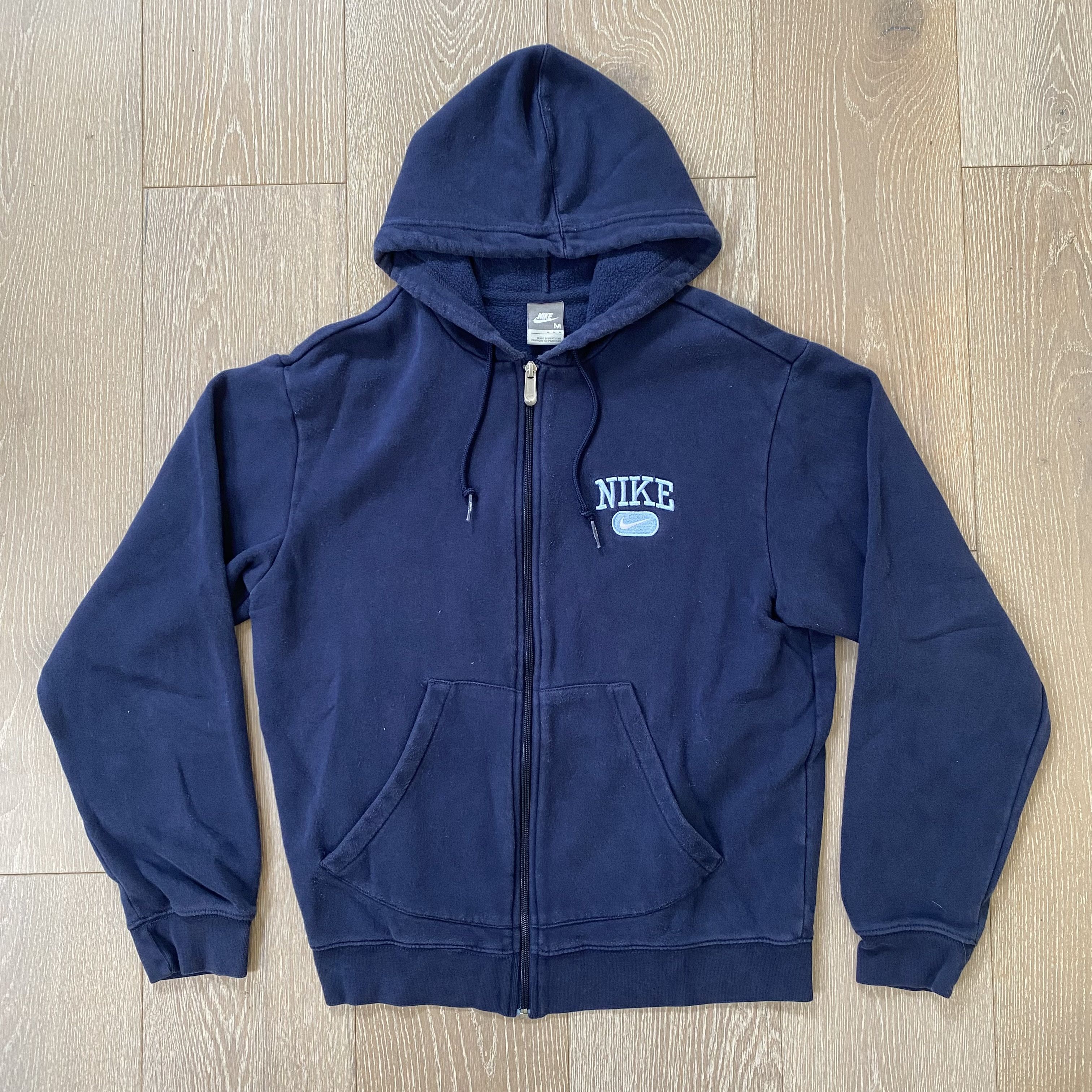 Vintage Nike Embroidered Logo Zip Hoodie