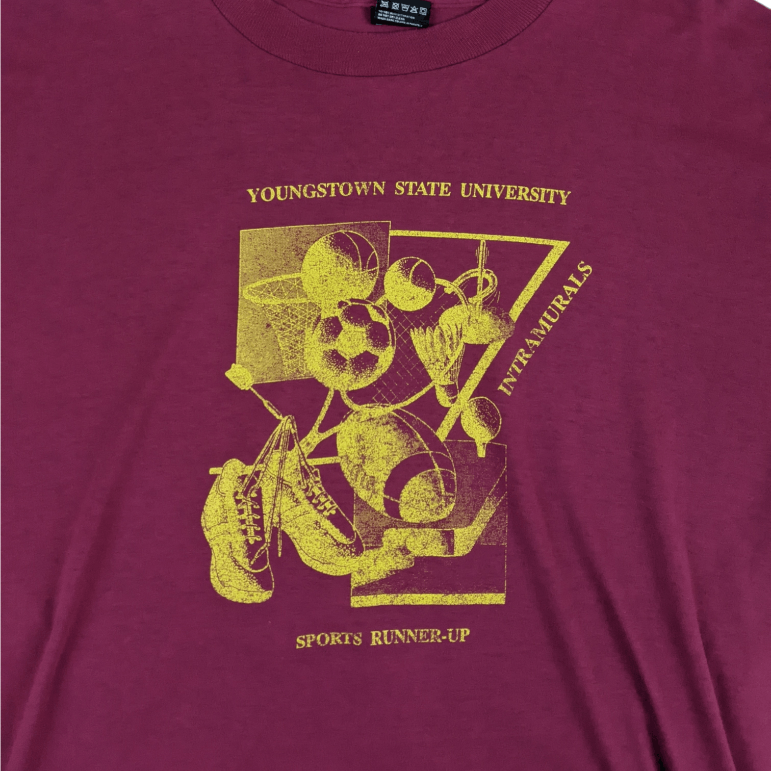 Fruit Of The Loom Vintage 80's YOUNGSTOWN STATE UNIVERSITY Single Stitches Tee Size US XL / EU 56 / 4 - 5 Thumbnail