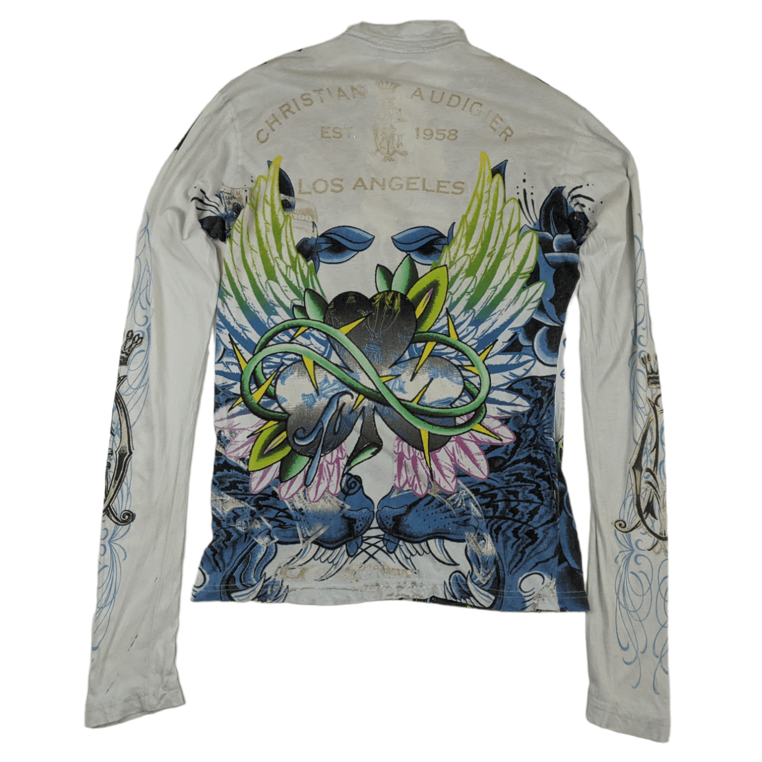 Christian Audigier Vintage CHRISTIAN AUDIGER Full Print Long Sleeve Polo Shirt Size US S / EU 44-46 / 1 - 8 Thumbnail