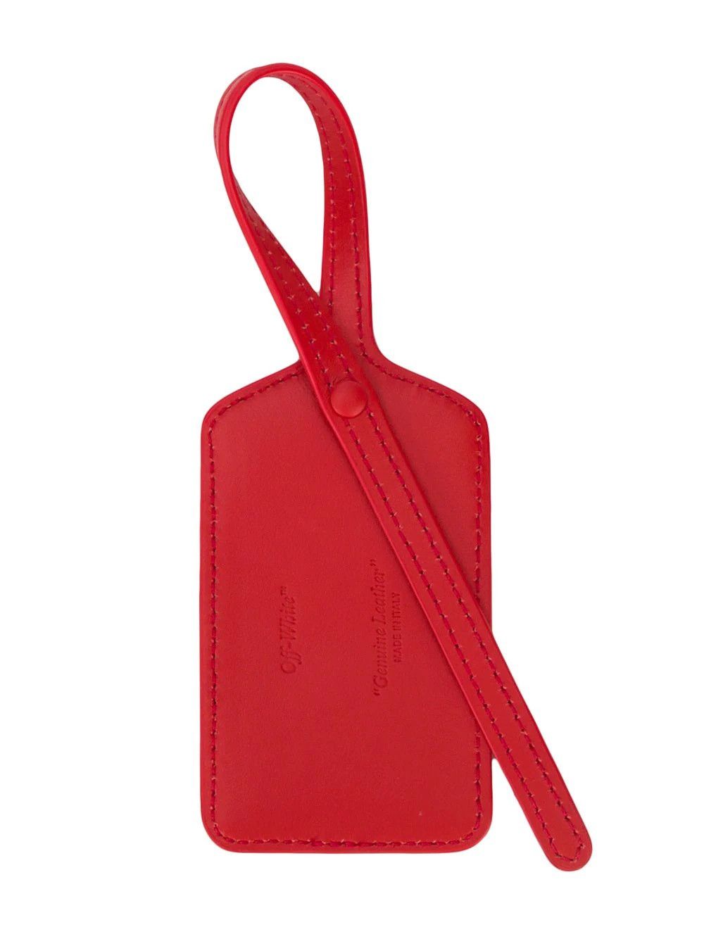 新品未使用　off white leather zip tag レザー タグ Off-White Off-White Zip-Tie Leather Red Luggage Tag Rare