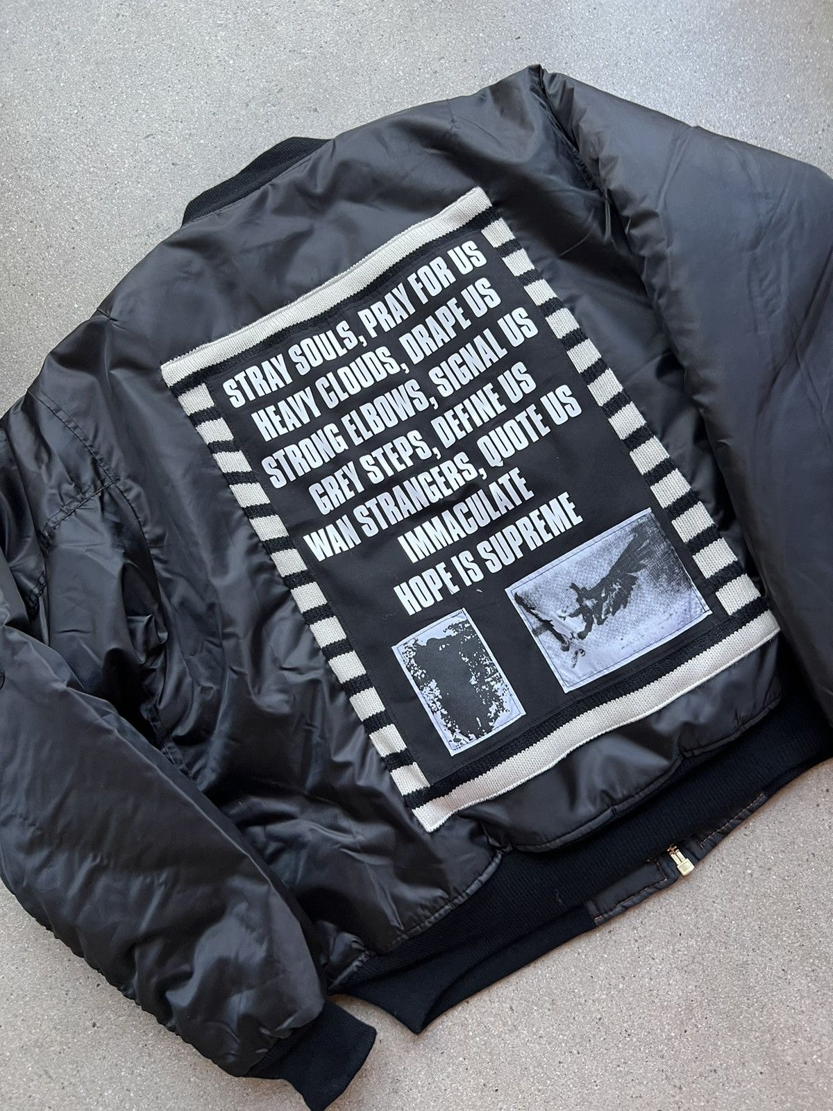 Raf Simons × Rothco ONE of ONE sample “Stray Souls” Flight Bomber | Grailed