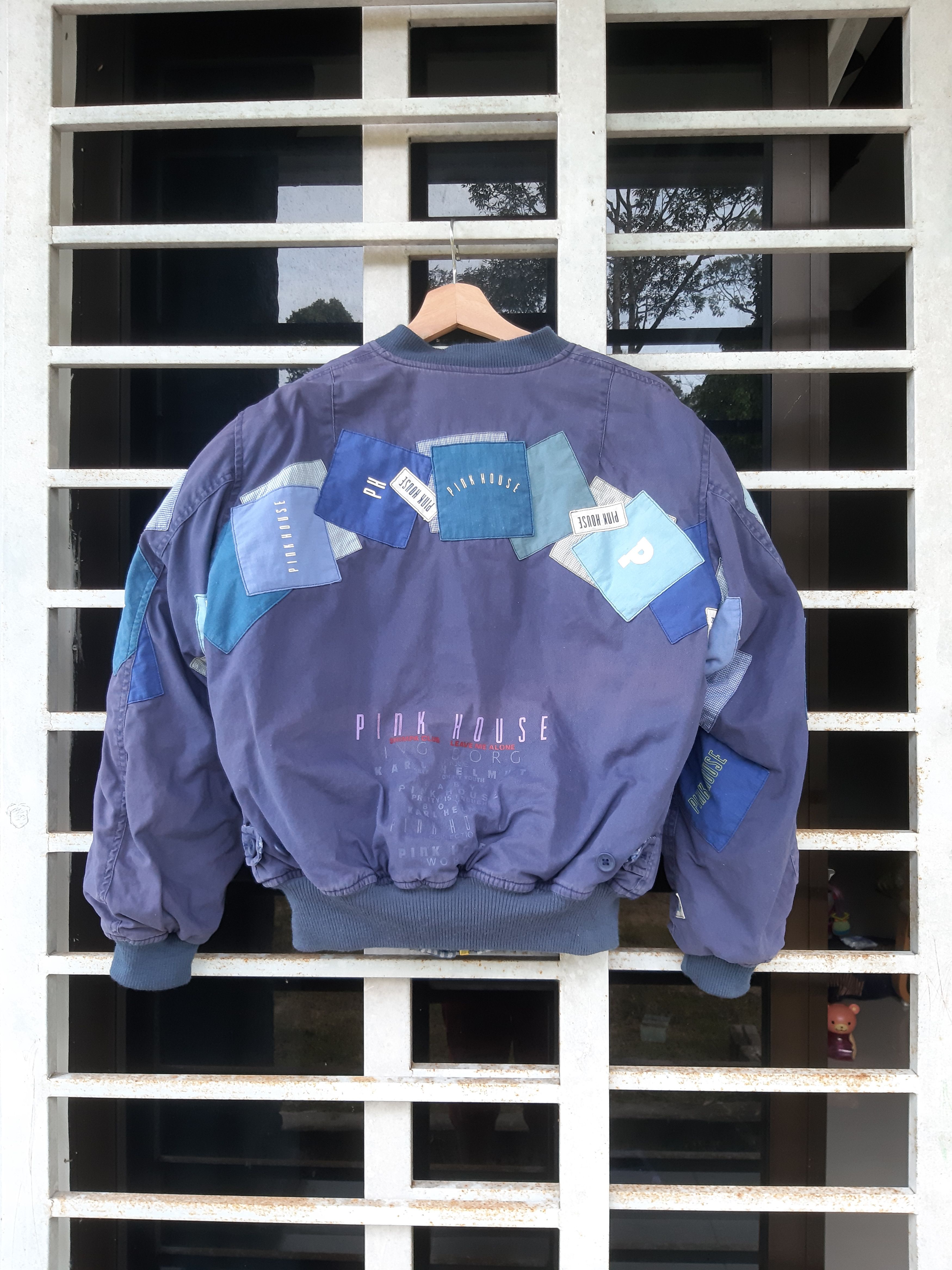 Karl Helmut True Vintage Pink House Punchwork Bomber Jacket Size US M / EU 48-50 / 2 - 1 Thumbnail