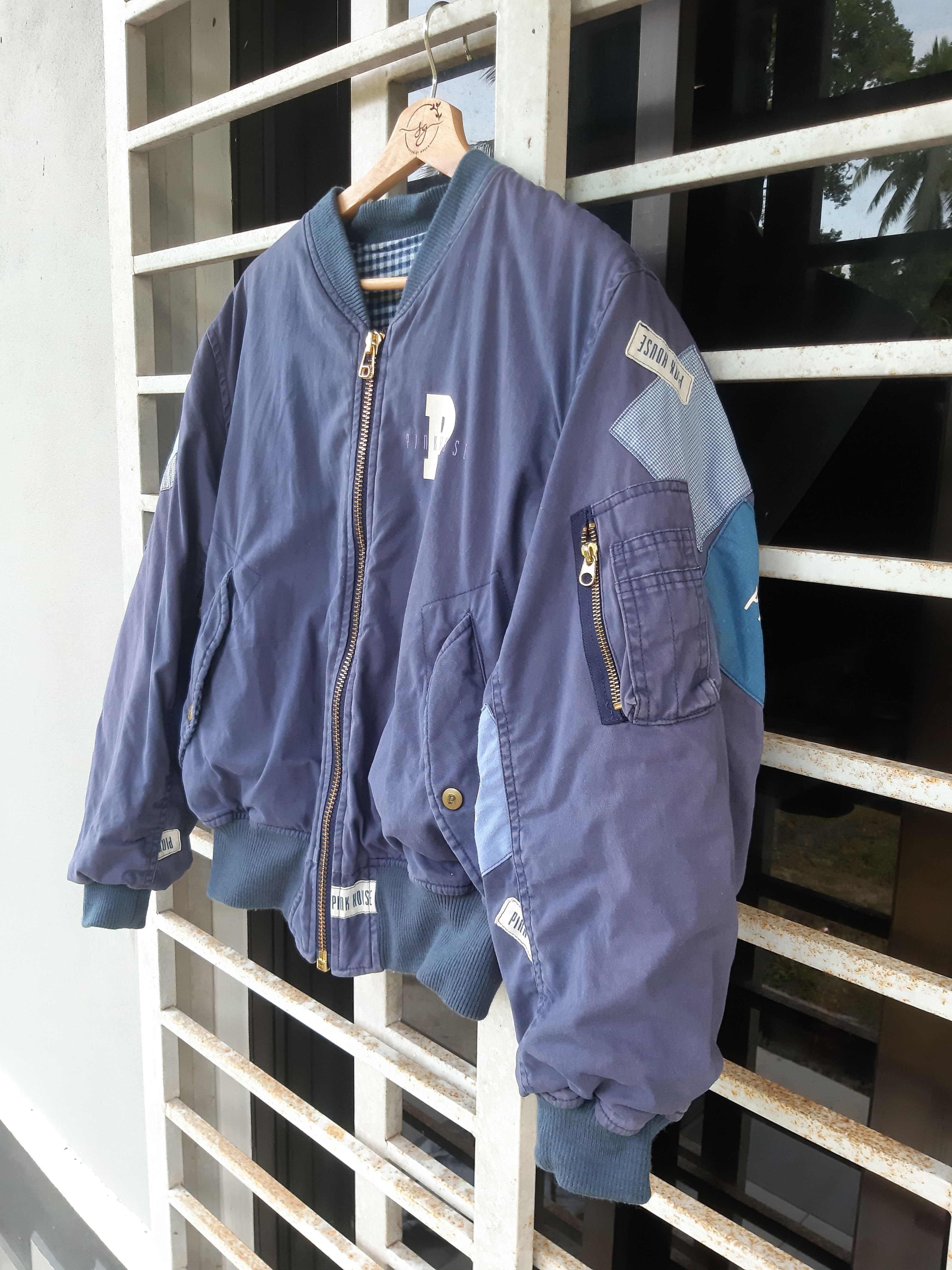 Karl Helmut True Vintage Pink House Punchwork Bomber Jacket Size US M / EU 48-50 / 2 - 2 Thumbnail