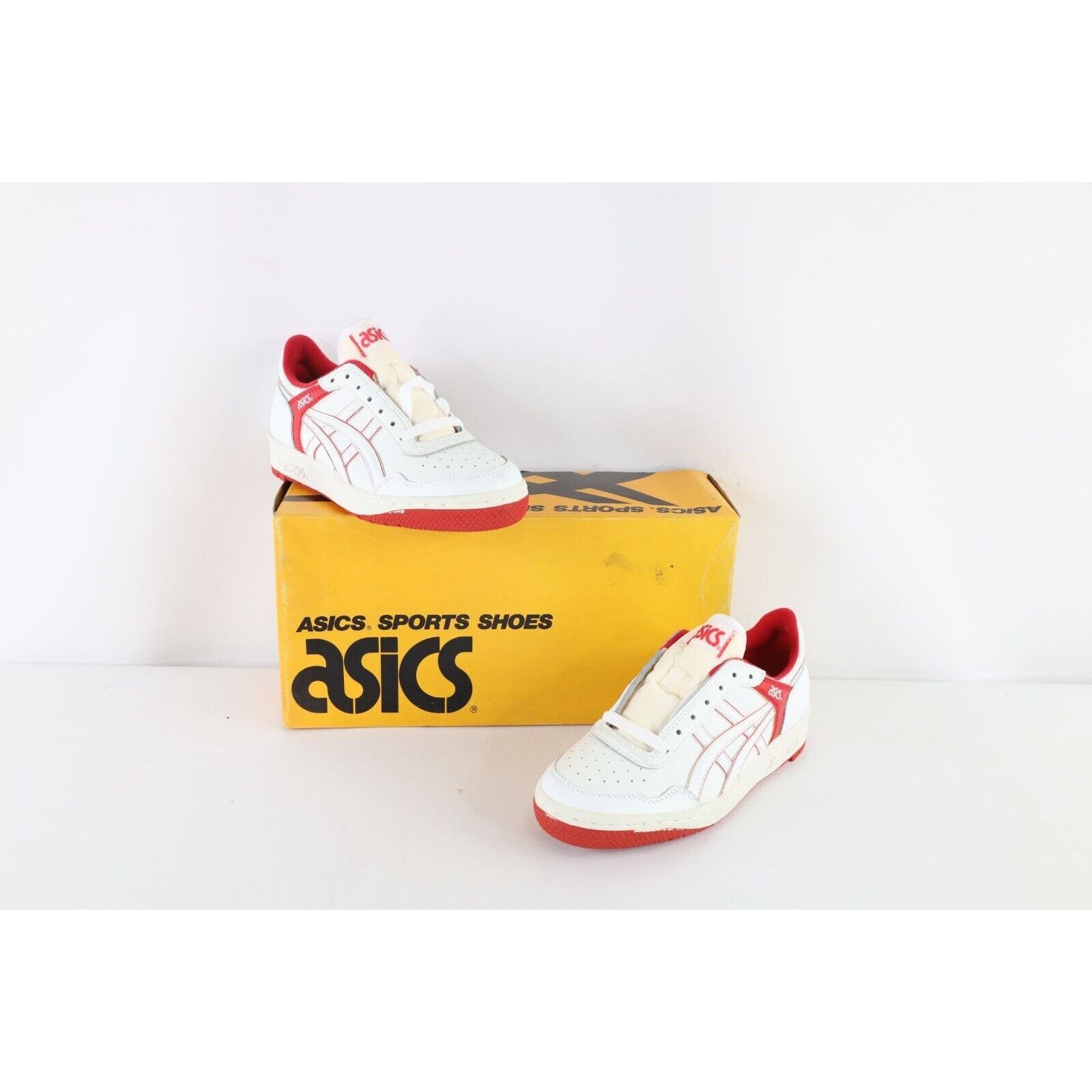 NOS Vintage 90s Asics Outrage Lo Sneakers Shoes White Red