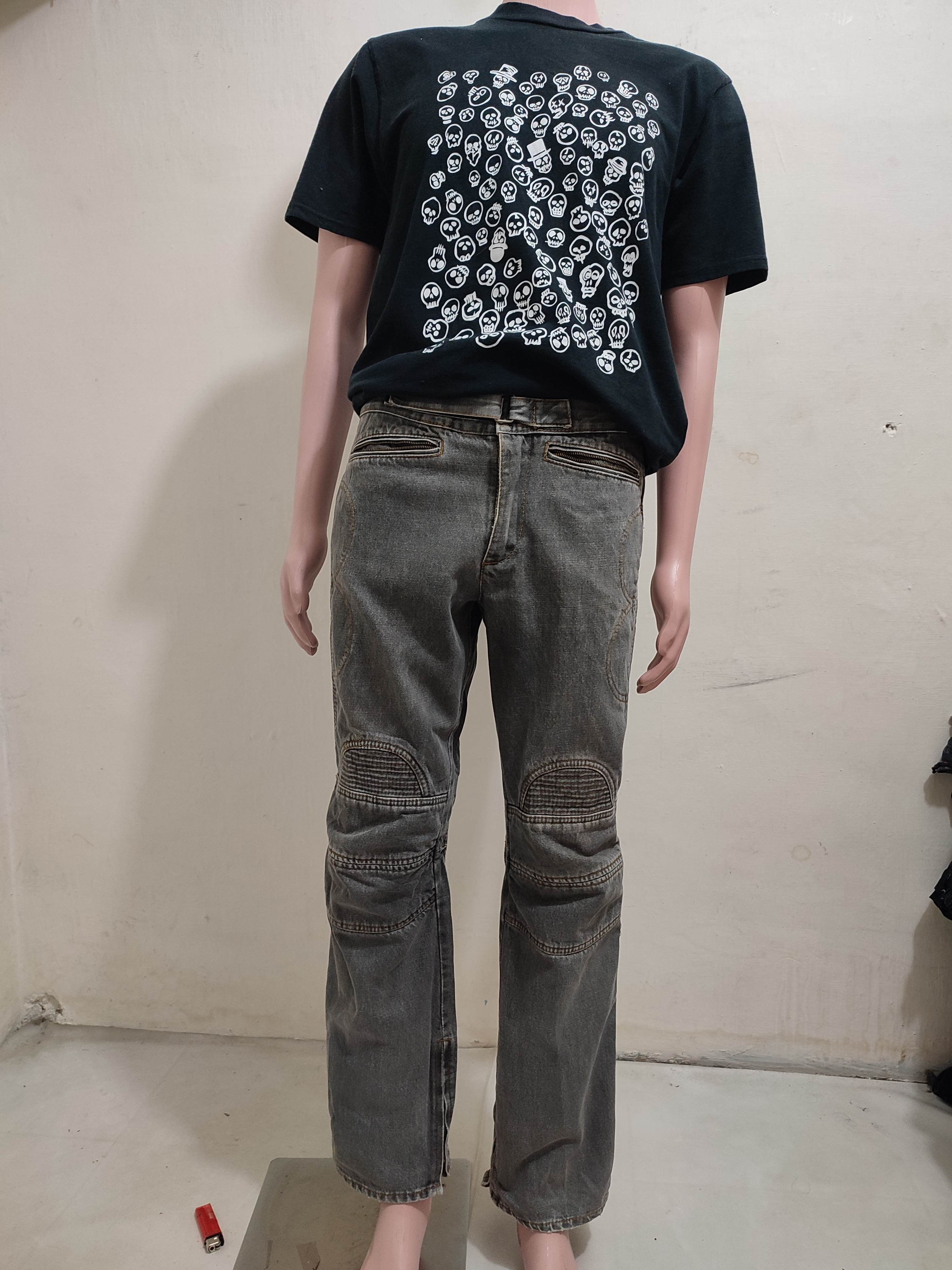 image of Fcuk Biker Motorcycle Jeans in Grey, Men's (Size 32)