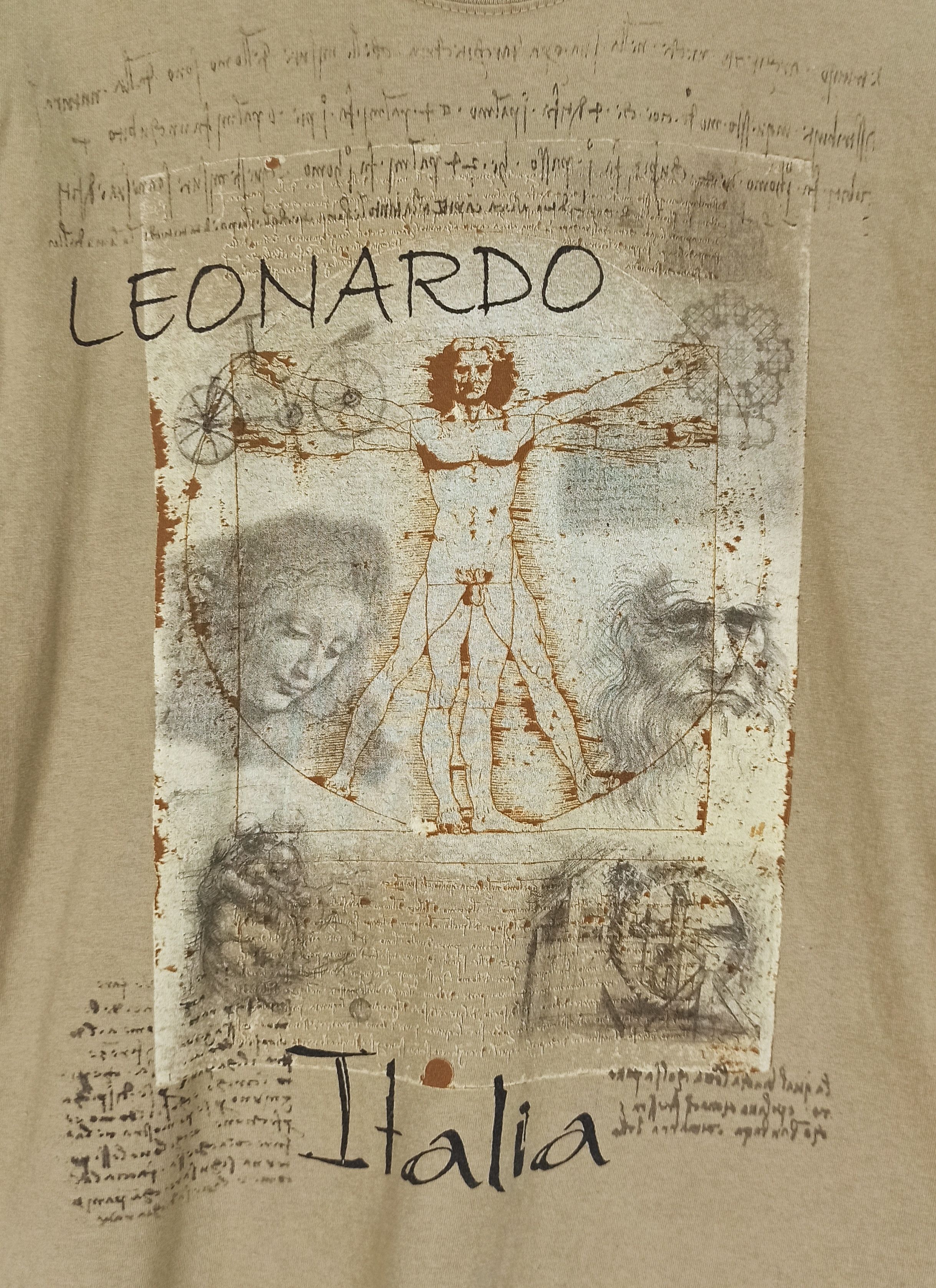 Other Vintage Leonardo Da Vinci Italia Inventions Script Tshirt Size US S / EU 44-46 / 1 - 4 Thumbnail