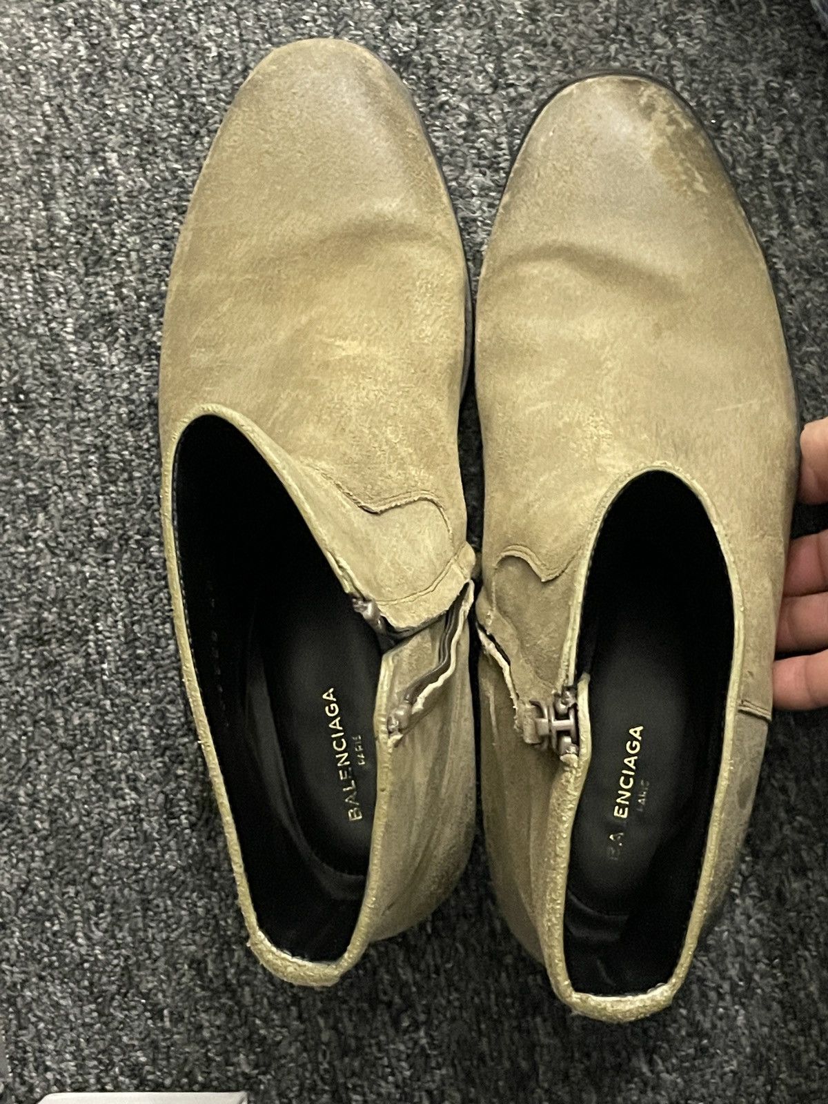 Balenciaga Balenciaga Mens Leather Suede Tan Side Zip Boots Size 40 Size US 8 / EU 41 - 5 Thumbnail