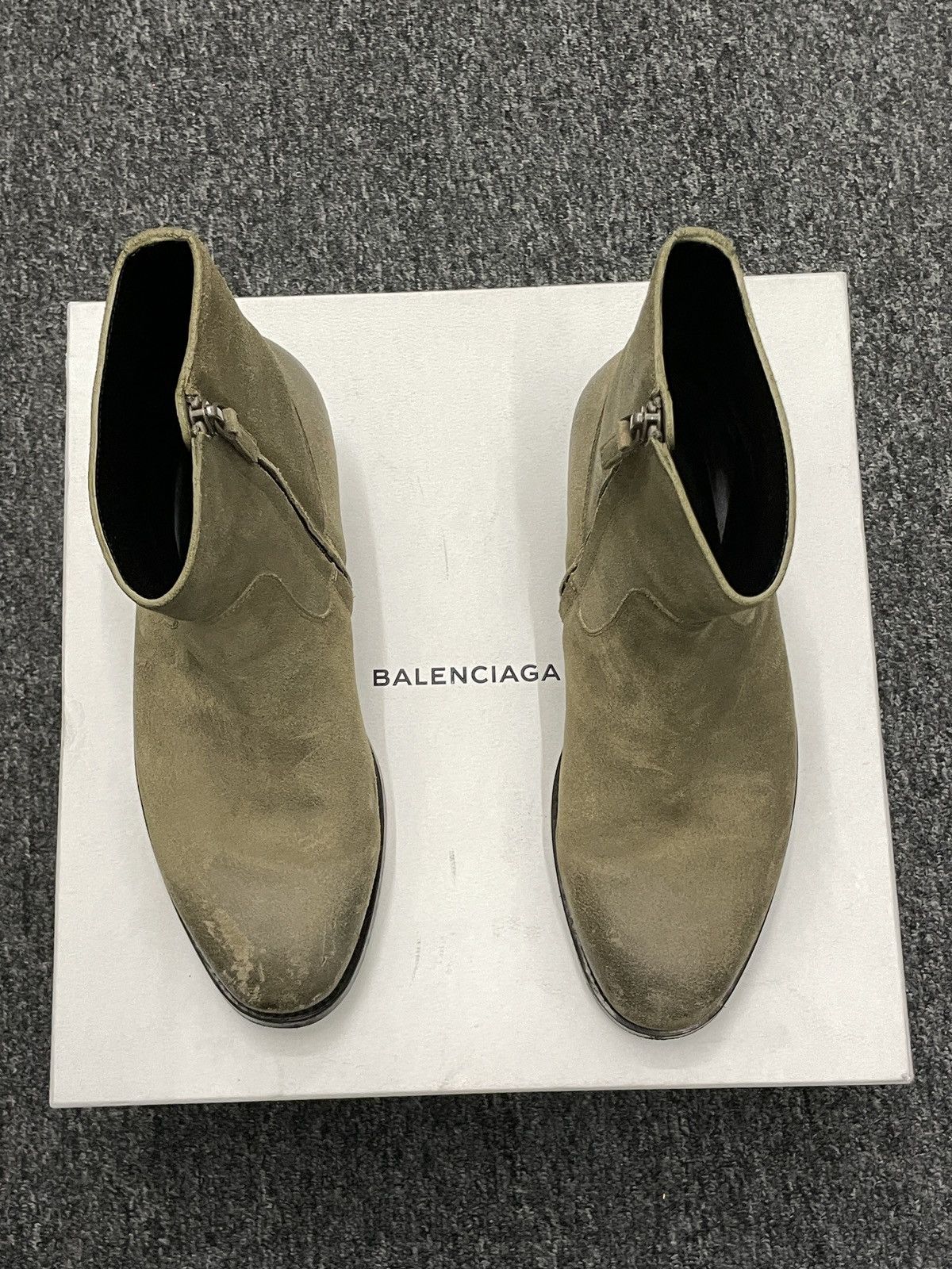 Balenciaga Balenciaga Mens Leather Suede Tan Side Zip Boots Size 40 Size US 8 / EU 41 - 2 Thumbnail