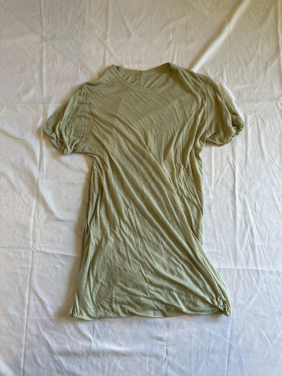 Pre-owned Rick Owens Strobe F/w 22 Cream Double Layer T-shirt In Tan/beige