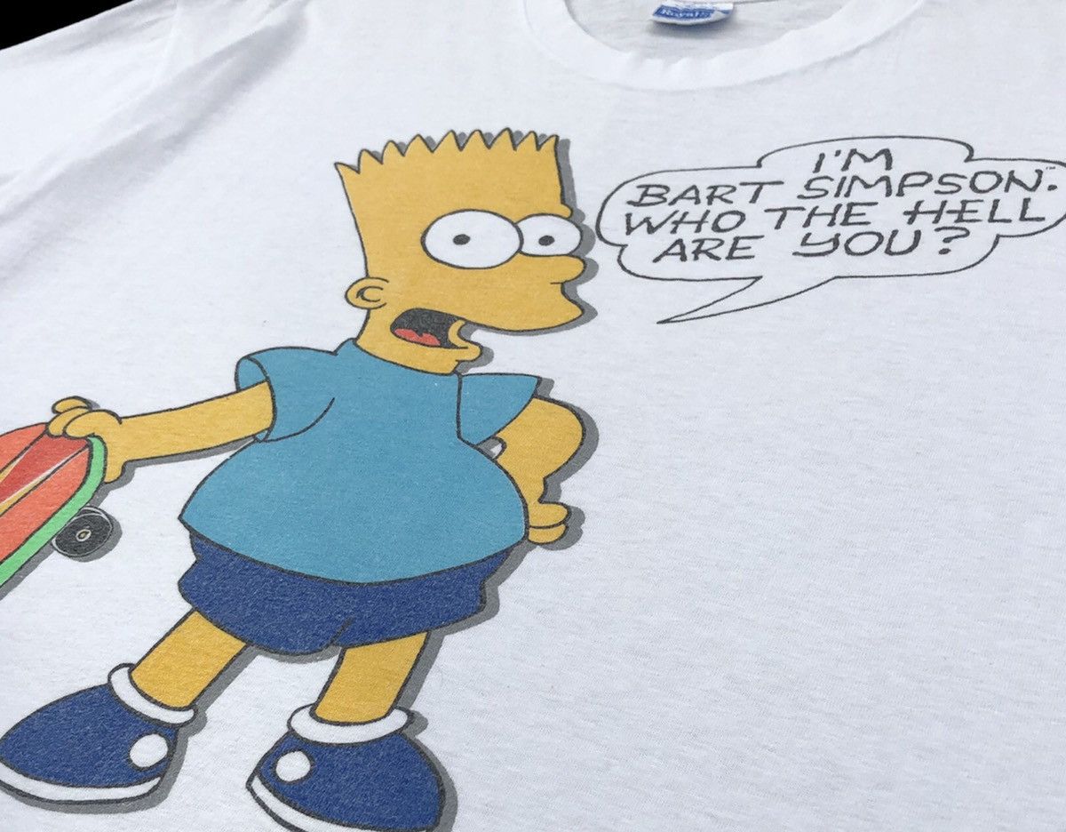 The Simpsons 🔥Vtg 1989 Bart Simpson Who The Hell Are You Matt Groening Size US XL / EU 56 / 4 - 4 Thumbnail