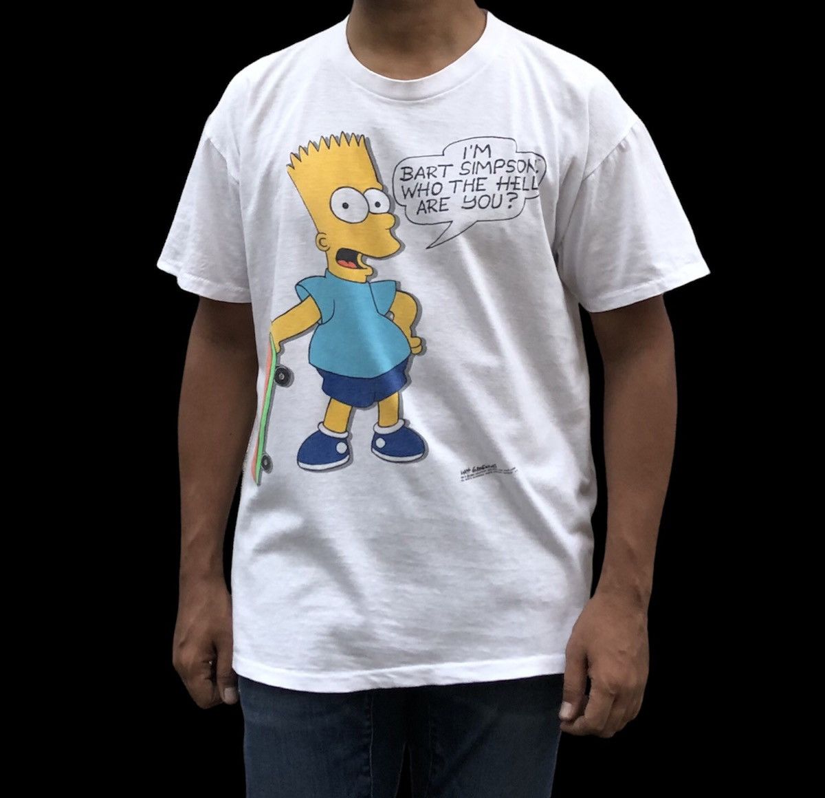 The Simpsons 🔥Vtg 1989 Bart Simpson Who The Hell Are You Matt Groening Size US XL / EU 56 / 4 - 3 Thumbnail