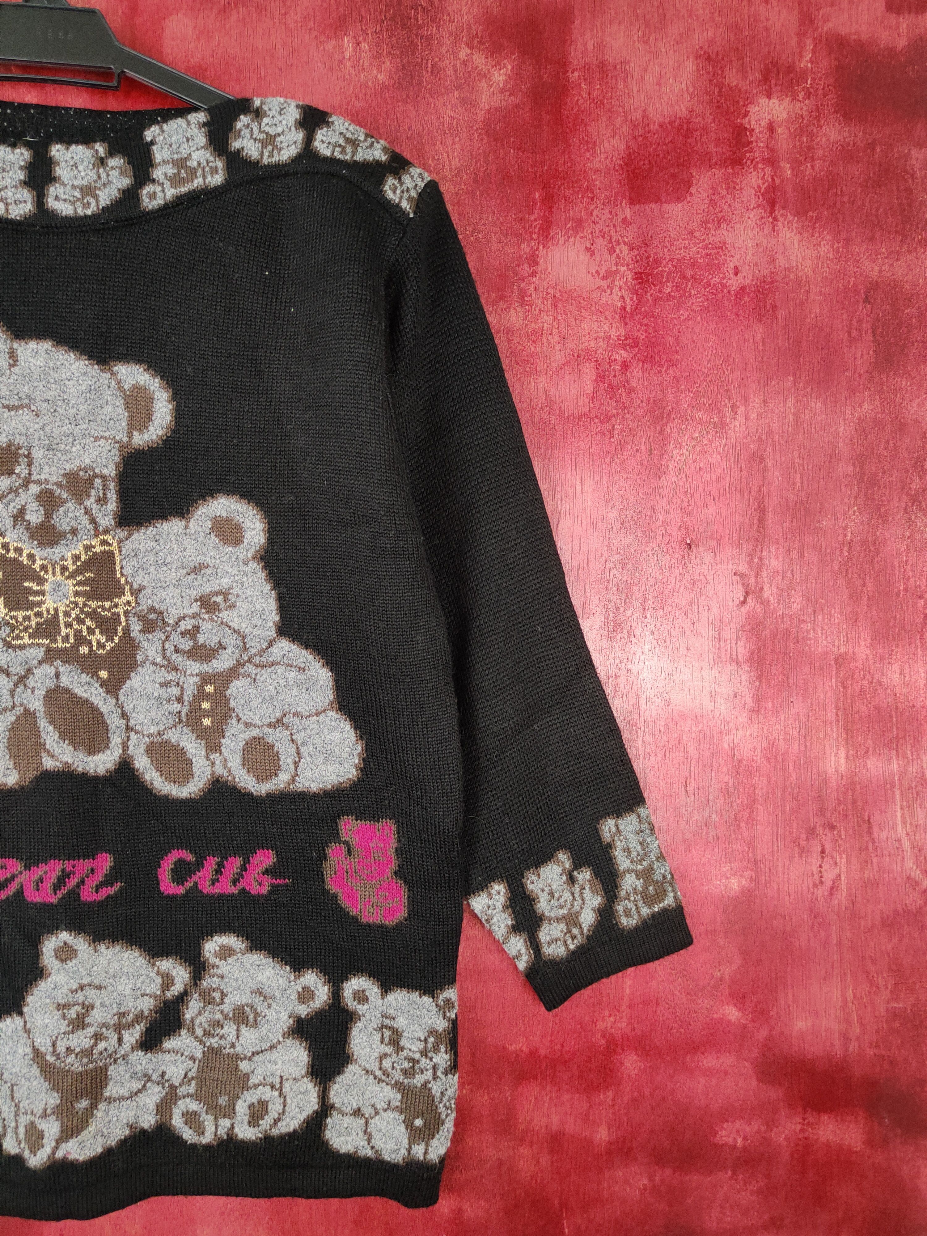 Homespun Knitwear × Japanese Brand IECO Japan teddy bear vintage Black Knitwear #5280 Size M / US 6-8 / IT 42-44 - 4 Thumbnail