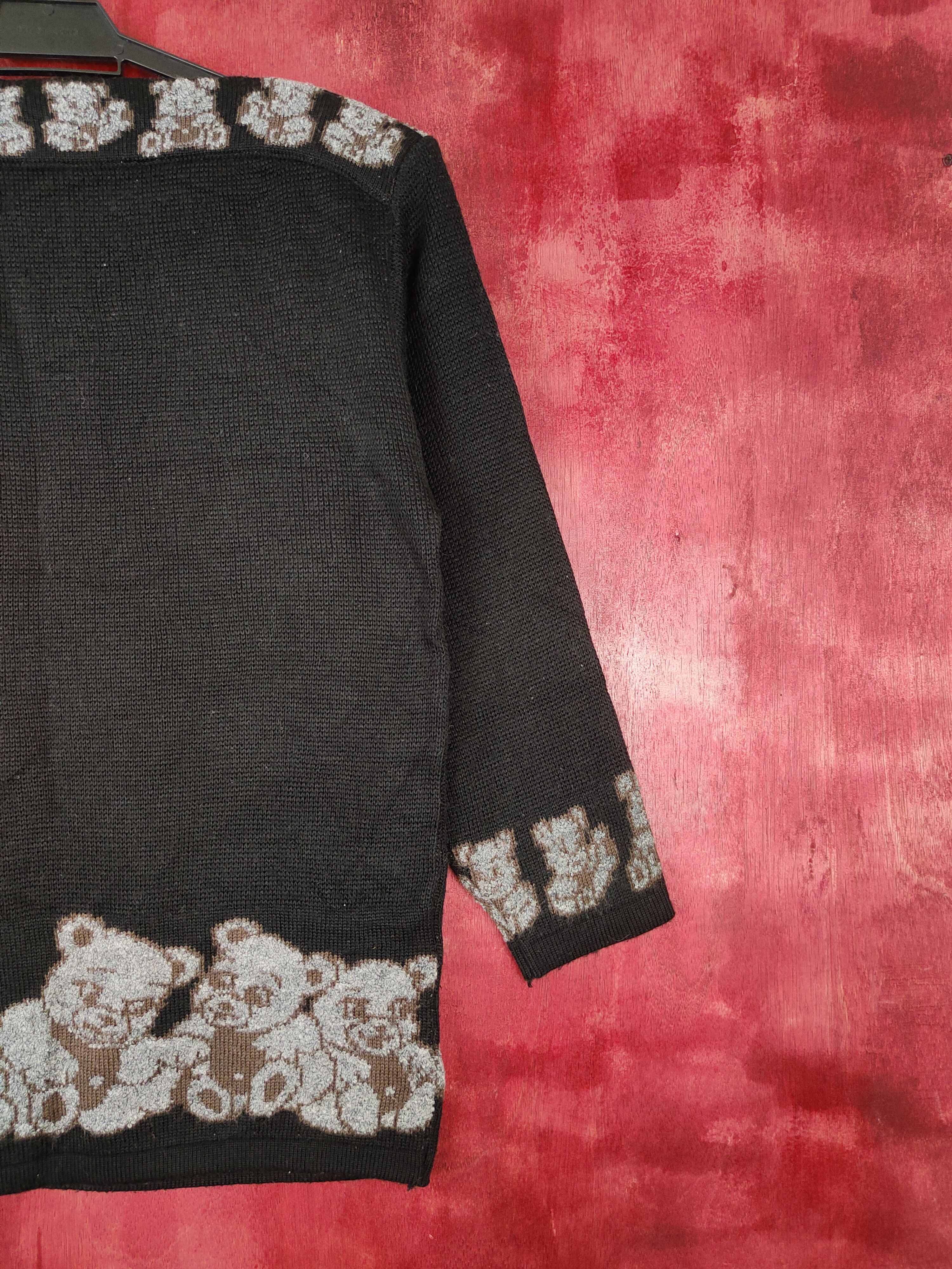 Homespun Knitwear × Japanese Brand IECO Japan teddy bear vintage Black Knitwear #5280 Size M / US 6-8 / IT 42-44 - 7 Thumbnail