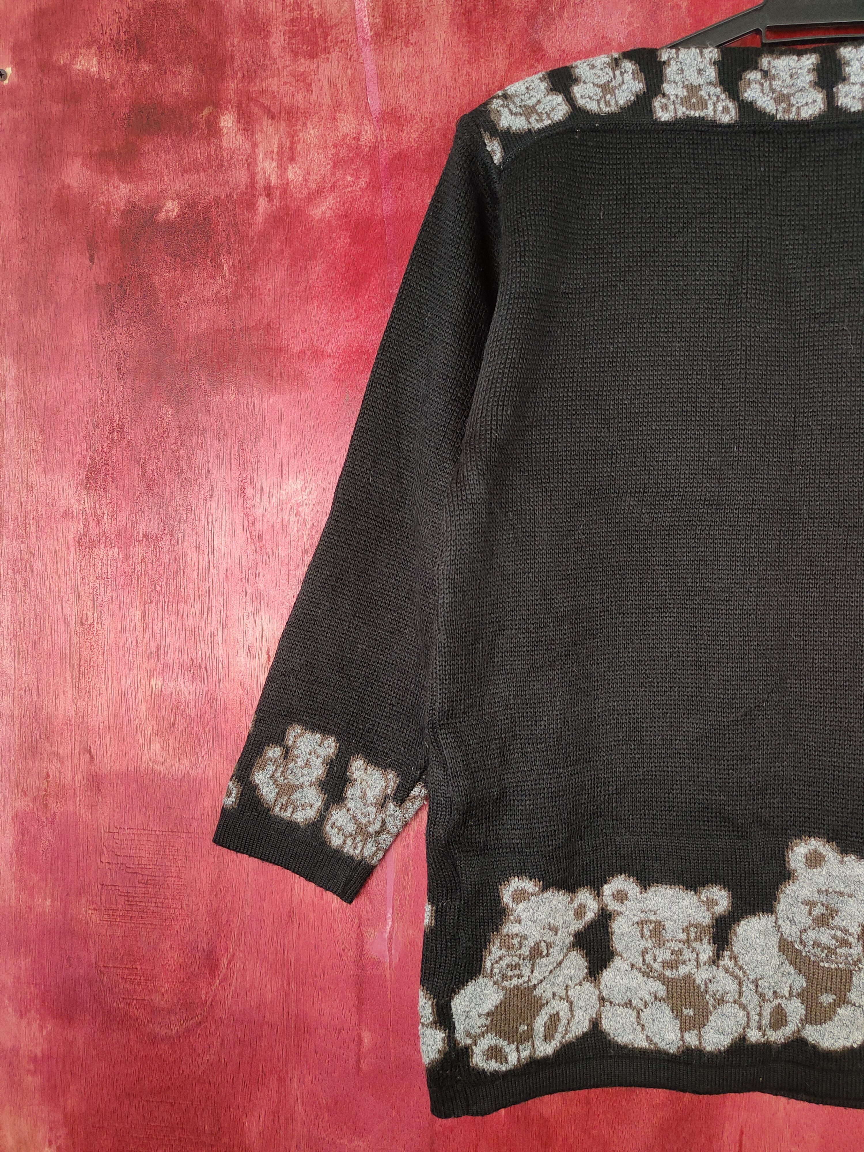 Homespun Knitwear × Japanese Brand IECO Japan teddy bear vintage Black Knitwear #5280 Size M / US 6-8 / IT 42-44 - 6 Thumbnail