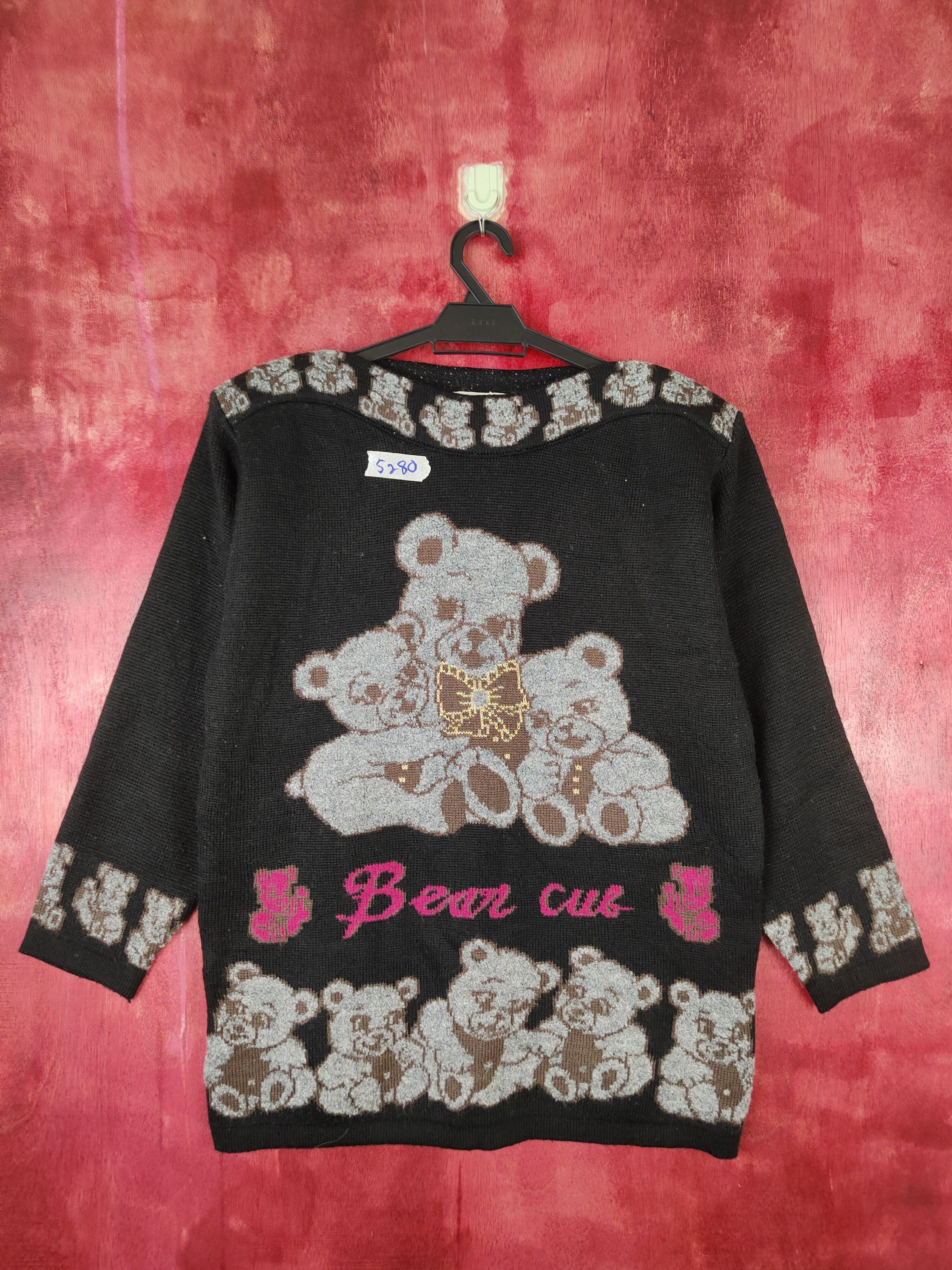 Homespun Knitwear × Japanese Brand IECO Japan teddy bear vintage Black Knitwear #5280 Size M / US 6-8 / IT 42-44 - 1 Thumbnail