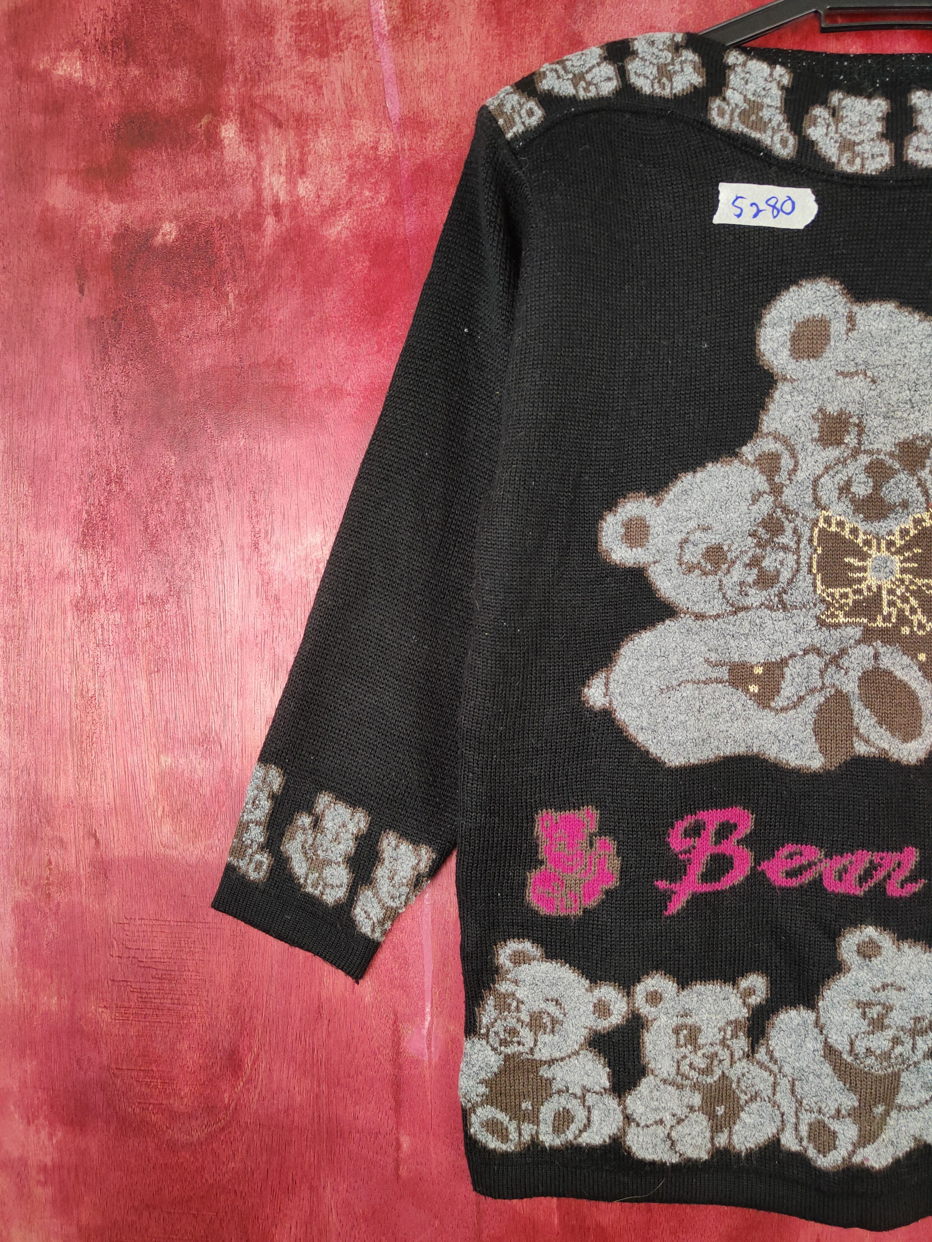 Homespun Knitwear × Japanese Brand IECO Japan teddy bear vintage Black Knitwear #5280 Size M / US 6-8 / IT 42-44 - 3 Thumbnail