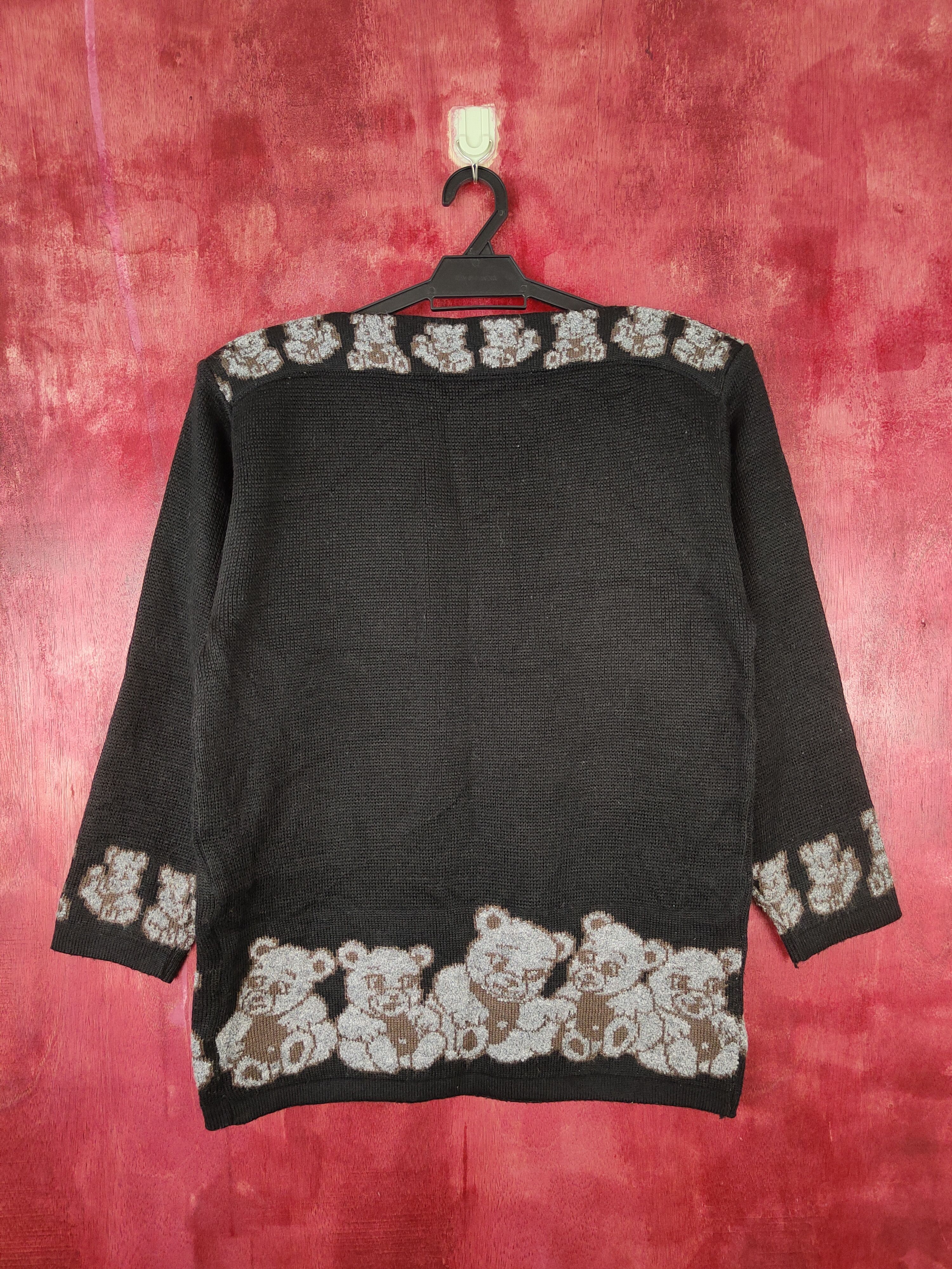 Homespun Knitwear × Japanese Brand IECO Japan teddy bear vintage Black Knitwear #5280 Size M / US 6-8 / IT 42-44 - 5 Thumbnail