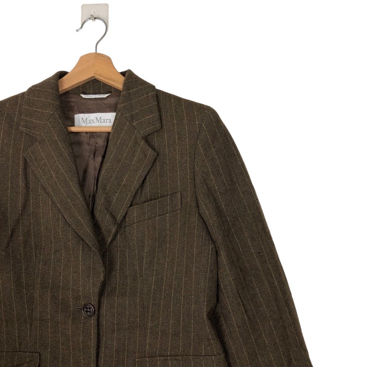 Japanese Brand VINTAGE MAX MARA ITALY PINSTRIPED JACKET Size S / US 4 / IT 40 - 5 Thumbnail