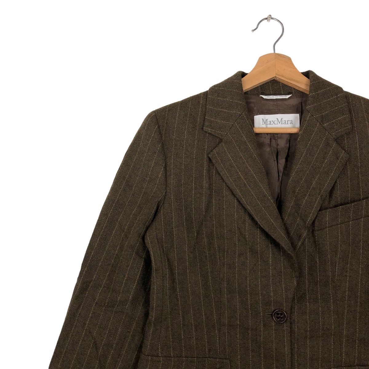 Japanese Brand VINTAGE MAX MARA ITALY PINSTRIPED JACKET Size S / US 4 / IT 40 - 6 Thumbnail
