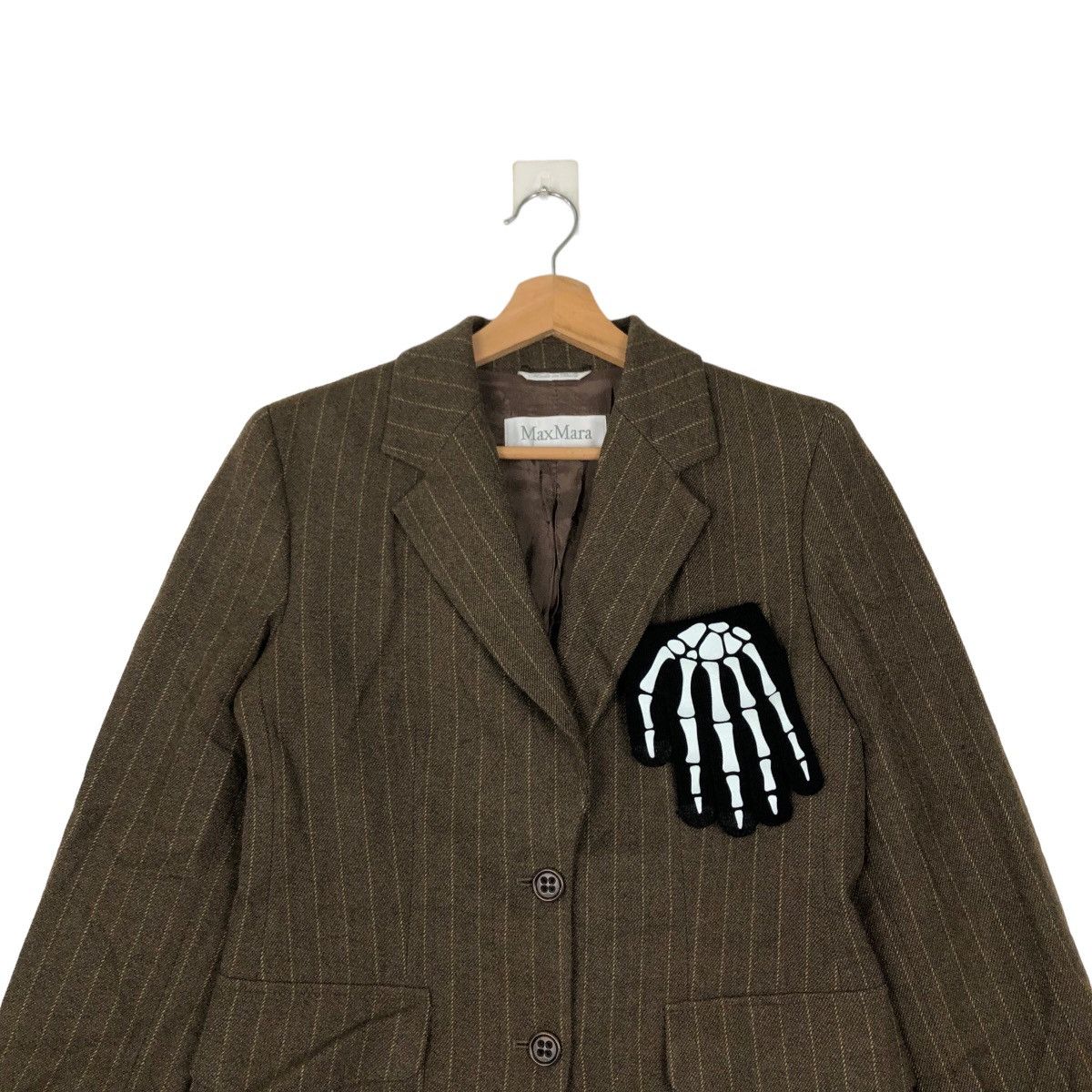 Japanese Brand VINTAGE MAX MARA ITALY PINSTRIPED JACKET Size S / US 4 / IT 40 - 2 Thumbnail