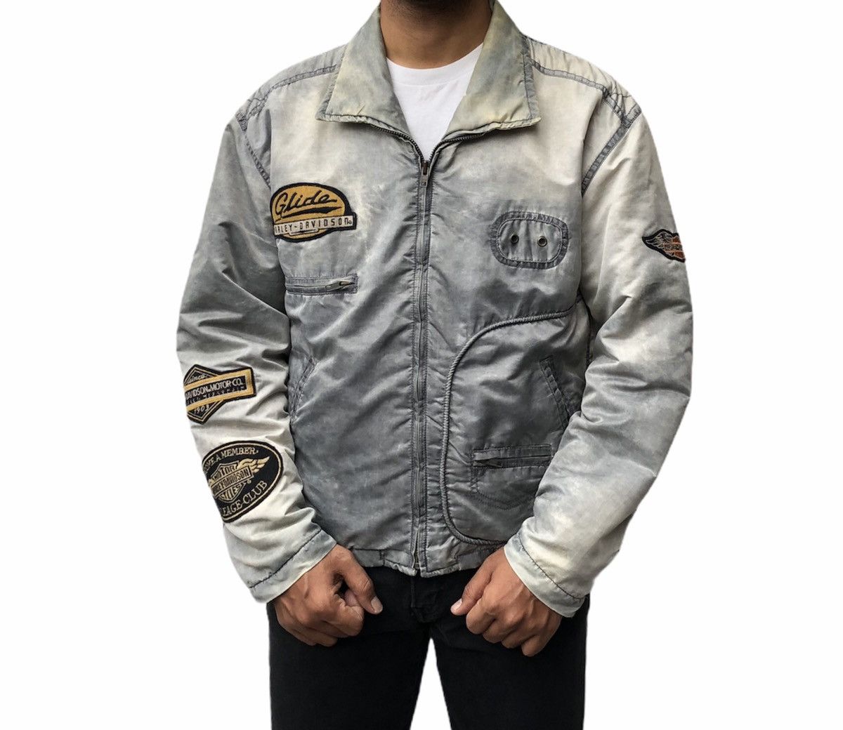 Harley Davidson Vtg Harley Davidson FADED Riders Nylon Jacket Full Patches Size US L / EU 52-54 / 3 - 2 Thumbnail
