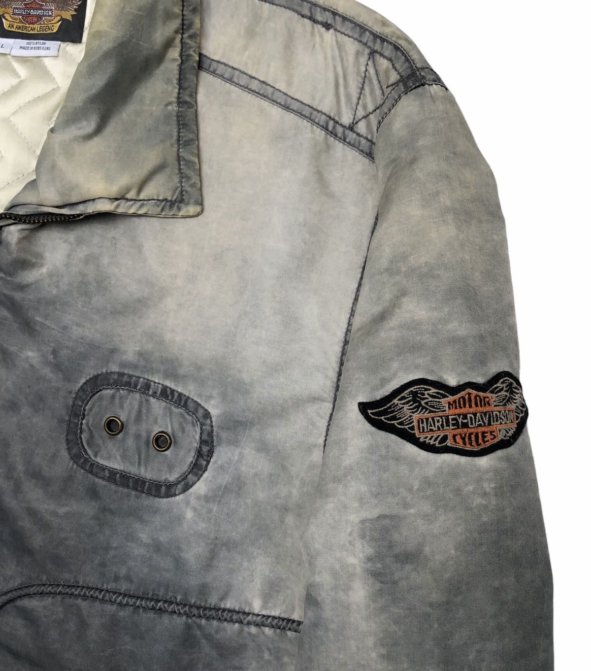 Harley Davidson Vtg Harley Davidson FADED Riders Nylon Jacket Full Patches Size US L / EU 52-54 / 3 - 11 Thumbnail