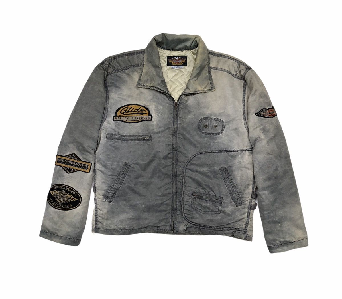Harley Davidson Vtg Harley Davidson FADED Riders Nylon Jacket Full Patches Size US L / EU 52-54 / 3 - 6 Thumbnail