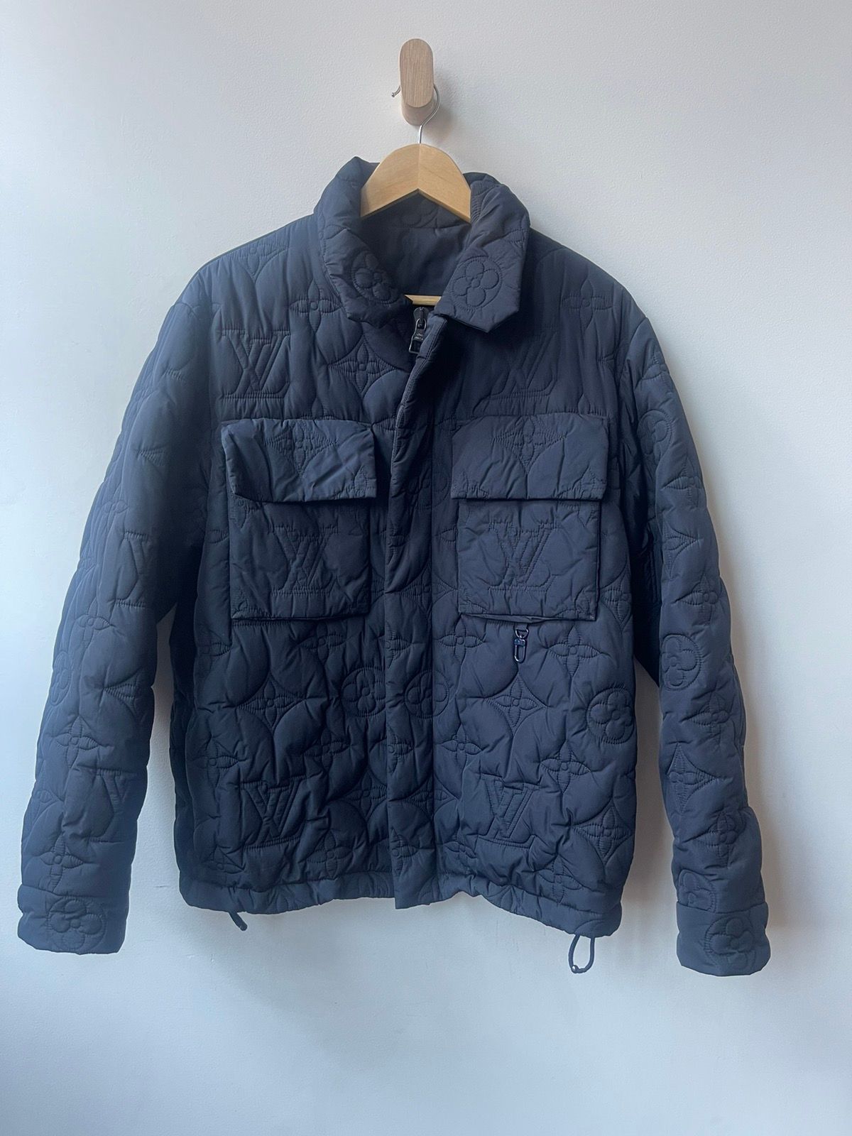LOUIS VUITTON Blouson jacket coat wool Gray Used mens size 48
