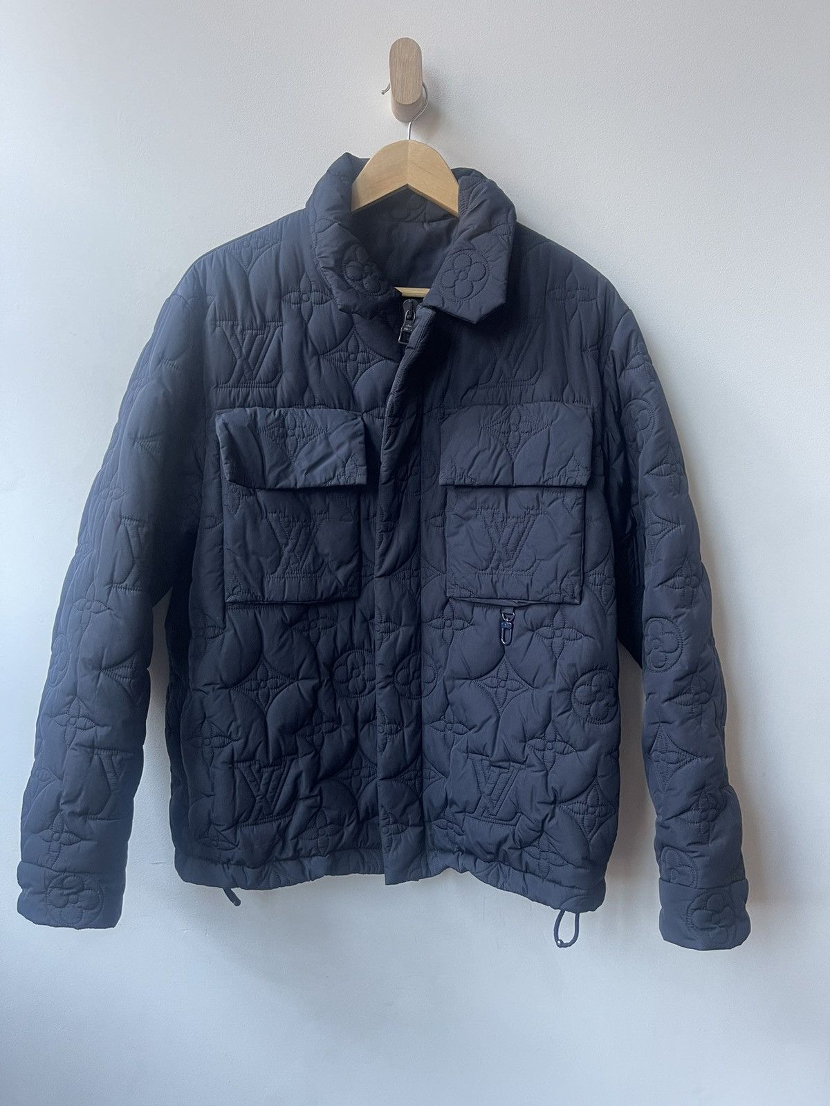 Louis Vuitton Monogram Monogram Light Padded Blouson, Navy, 52