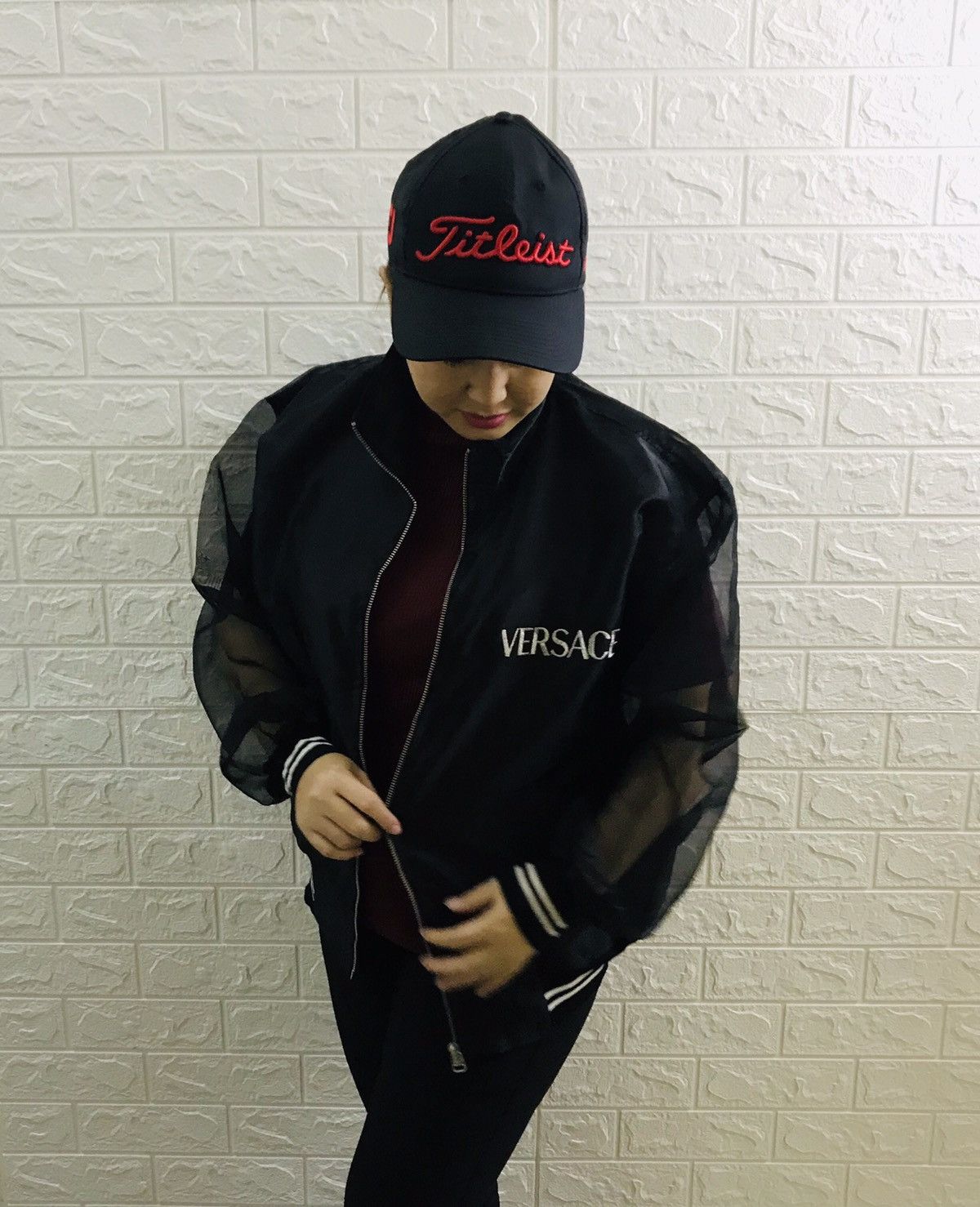 Versace Jeans Couture VINTAGE VERSACE JEANS COUTURE BOMBER MESH JACKET Size ONE SIZE - 4 Thumbnail