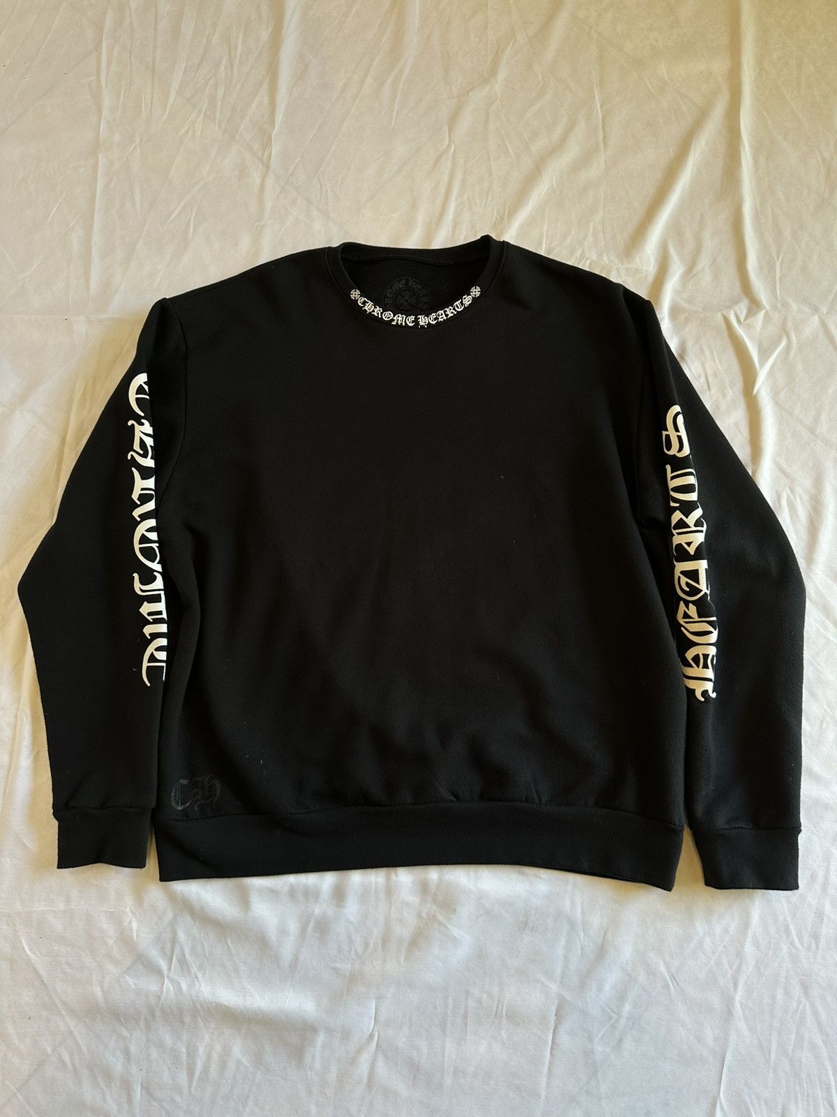 Chrome Hearts Chrome Hearts Neck Logo Print Crewneck Sweater | Grailed