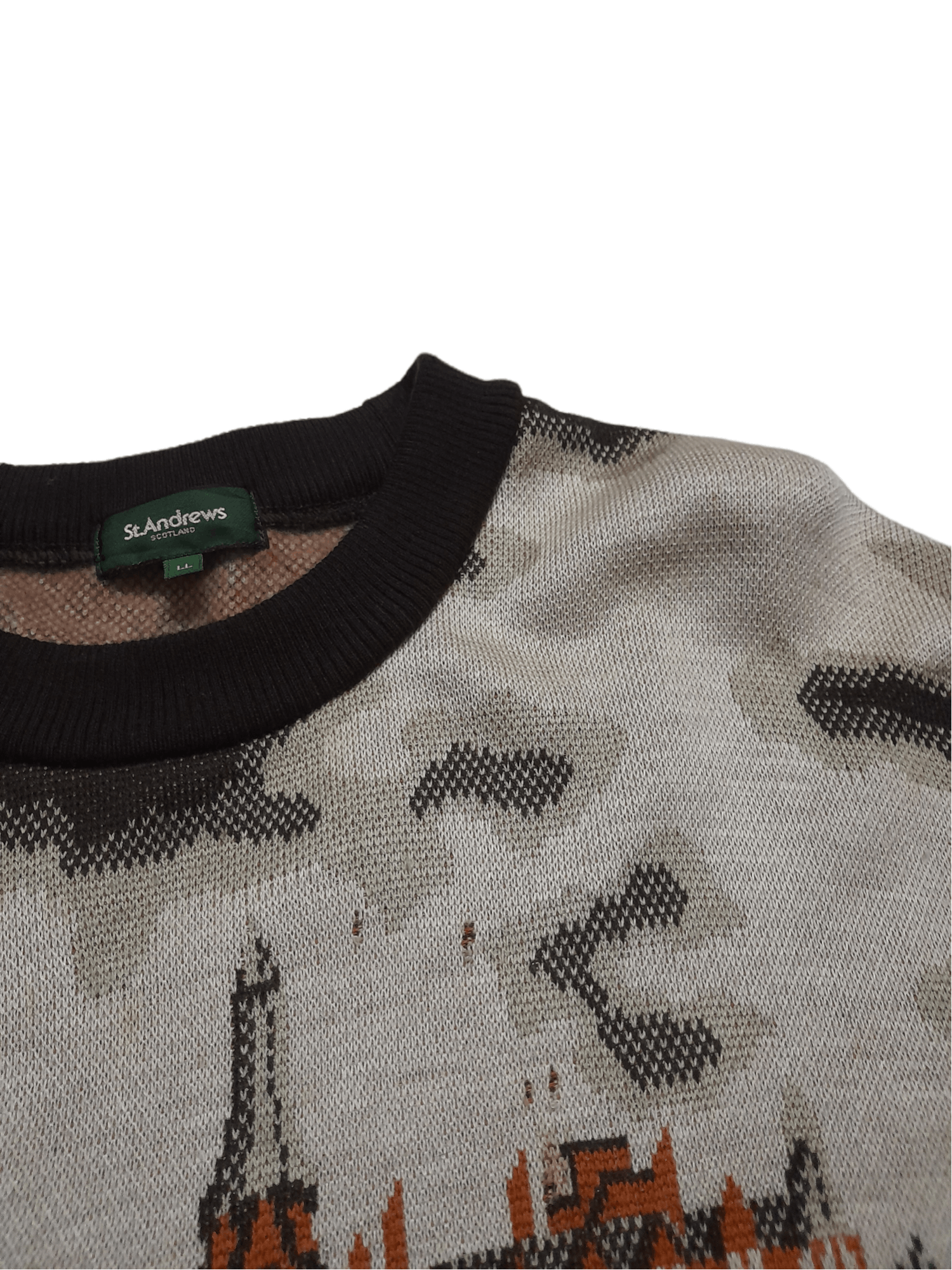 Designer St. Andrews Scotland Knitwear Abstract Art (E288) Size US L / EU 52-54 / 3 - 4 Thumbnail