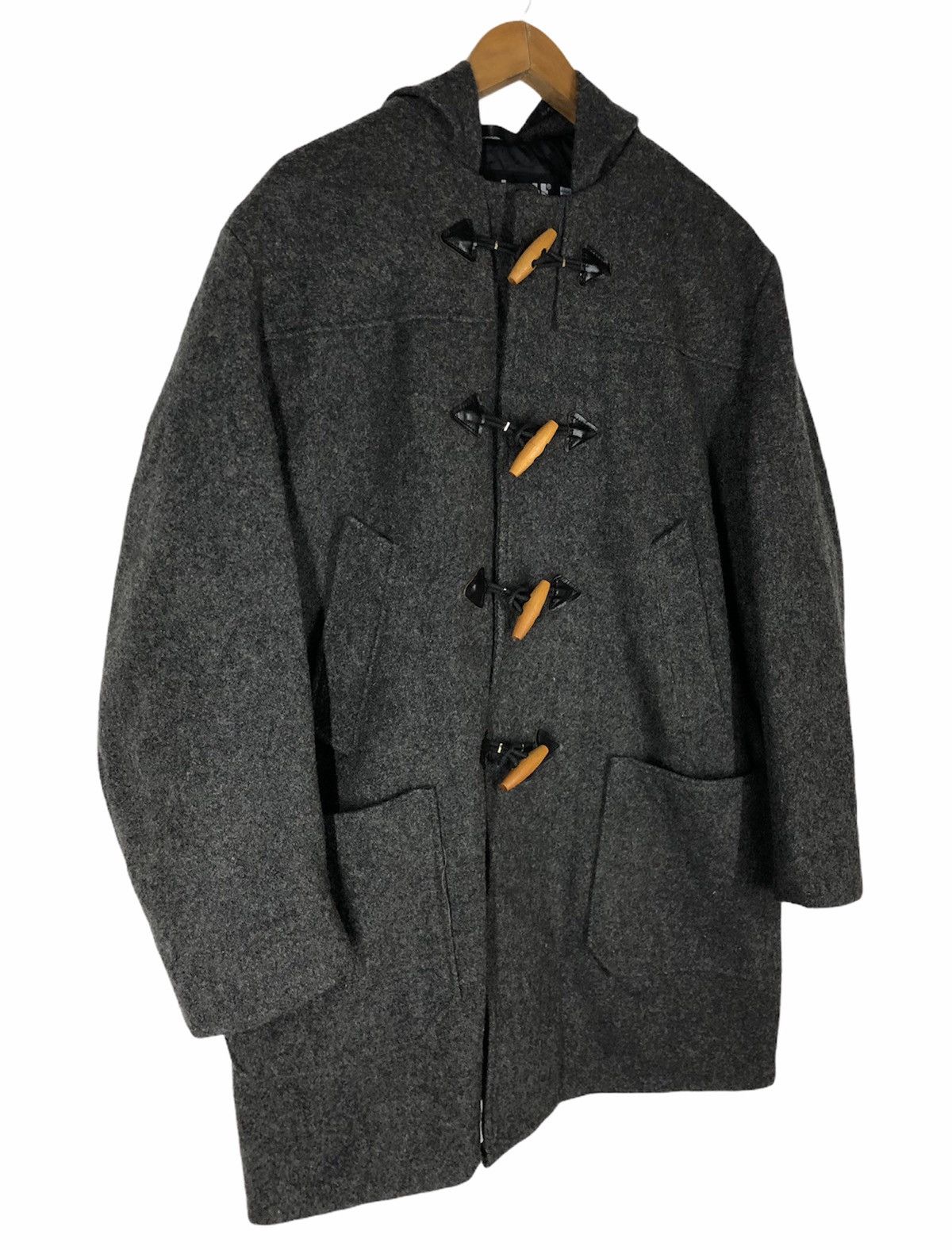 Schott × Vintage Schott NYC Grey Duffle Wool Long Coat Hoodi Made In Usa Size US L / EU 52-54 / 3 - 2 Thumbnail