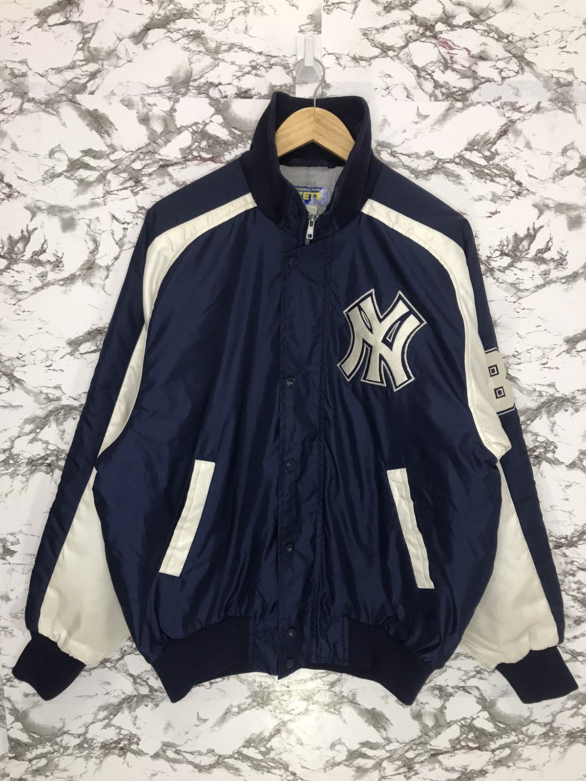 MLB × New York Yankees × Vintage New York Yankees Big Logo Embroid Varsity Jacket Size US M / EU 48-50 / 2 - 2 Thumbnail
