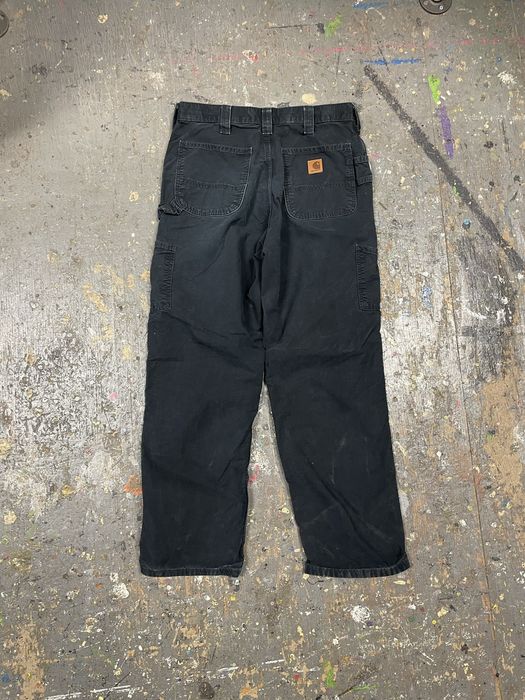 Vintage Vintage carhartt black paint splatter dungaree Grailed