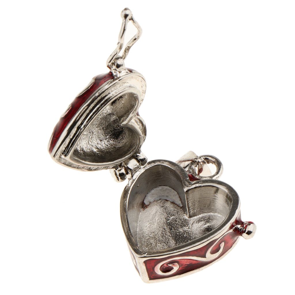 Jewelry 2 Pcs Heart Enamel Openable Pendant Size ONE SIZE - 2 Thumbnail