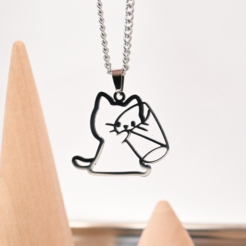 Jewelry Drinking Cat Necklace Size ONE SIZE - 1 Thumbnail