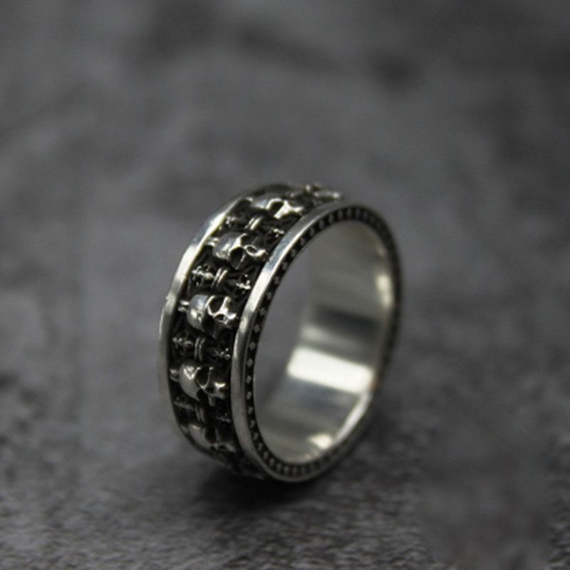 Jewelry Gothic Skull Cross Ring Size ONE SIZE - 2 Thumbnail