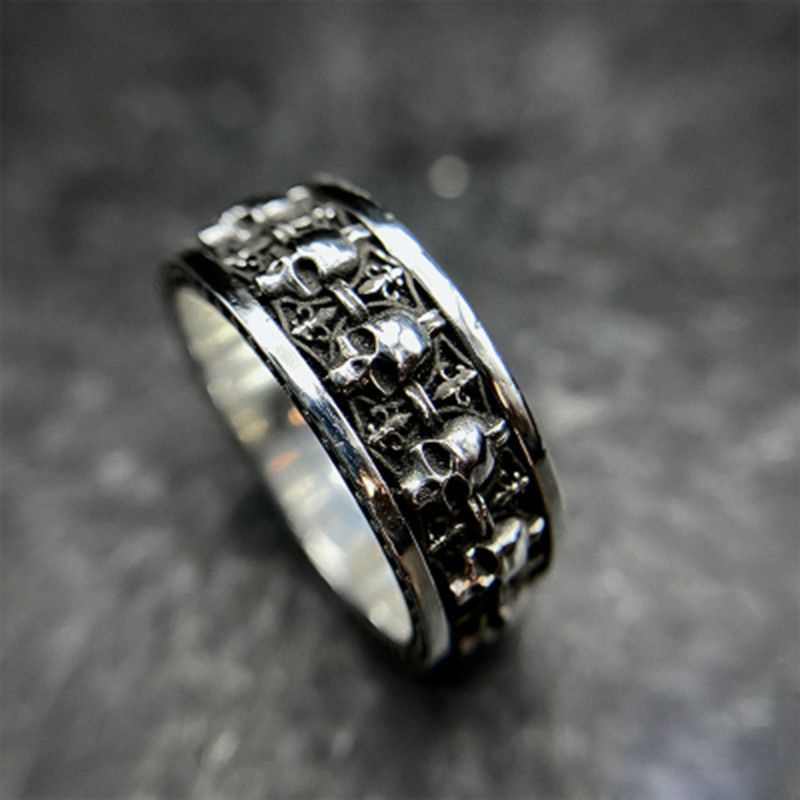 Jewelry Gothic Skull Cross Ring Size ONE SIZE - 3 Thumbnail