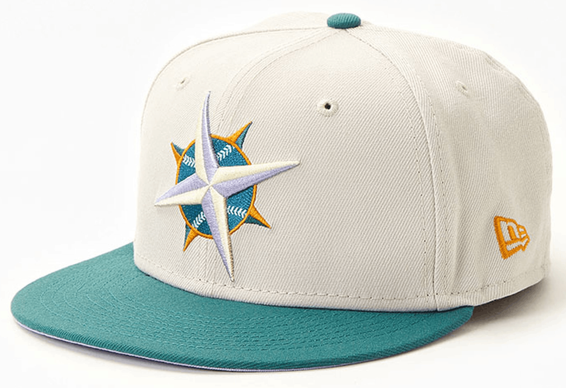 MLB × New Era 7 3/8 White Teal Seattle Mariners Two 2 Tone 2001 All Star Size ONE SIZE - 9 Thumbnail