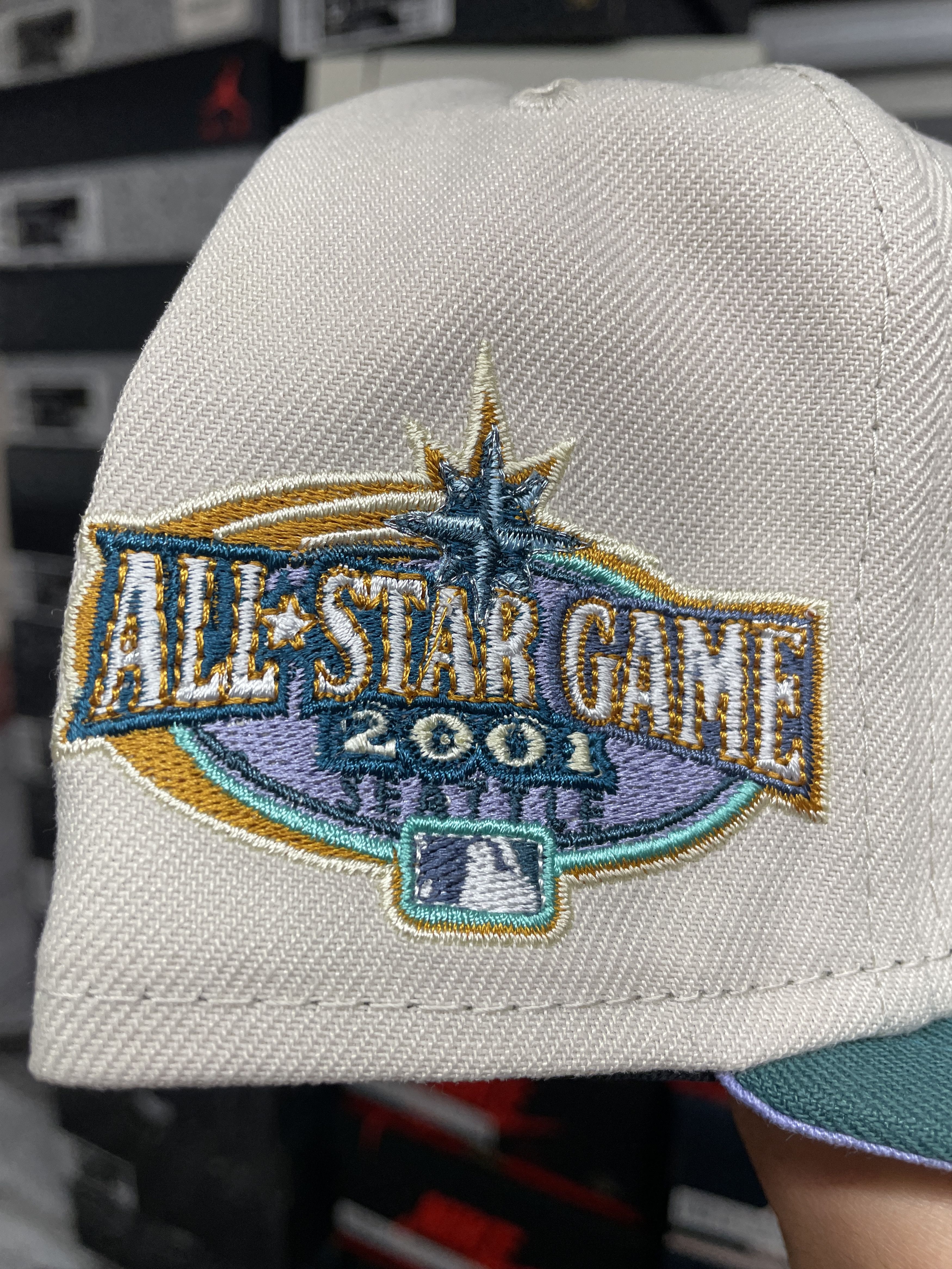 MLB × New Era 7 3/8 White Teal Seattle Mariners Two 2 Tone 2001 All Star Size ONE SIZE - 4 Thumbnail