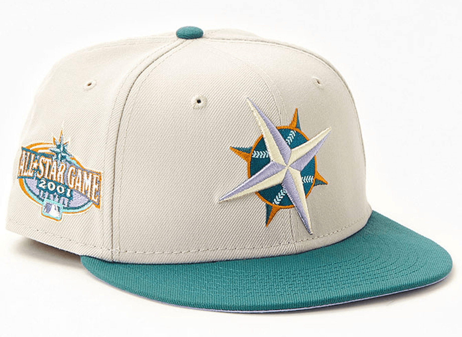 MLB × New Era 7 3/8 White Teal Seattle Mariners Two 2 Tone 2001 All Star Size ONE SIZE - 8 Thumbnail