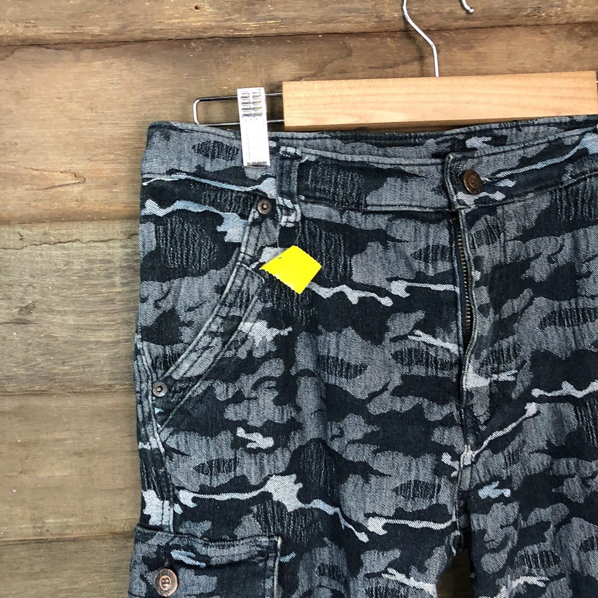 Japanese Brand DLL Brenda B Blue art camo multipocket Cargo Pants #2649 Size US 29 - 4 Thumbnail