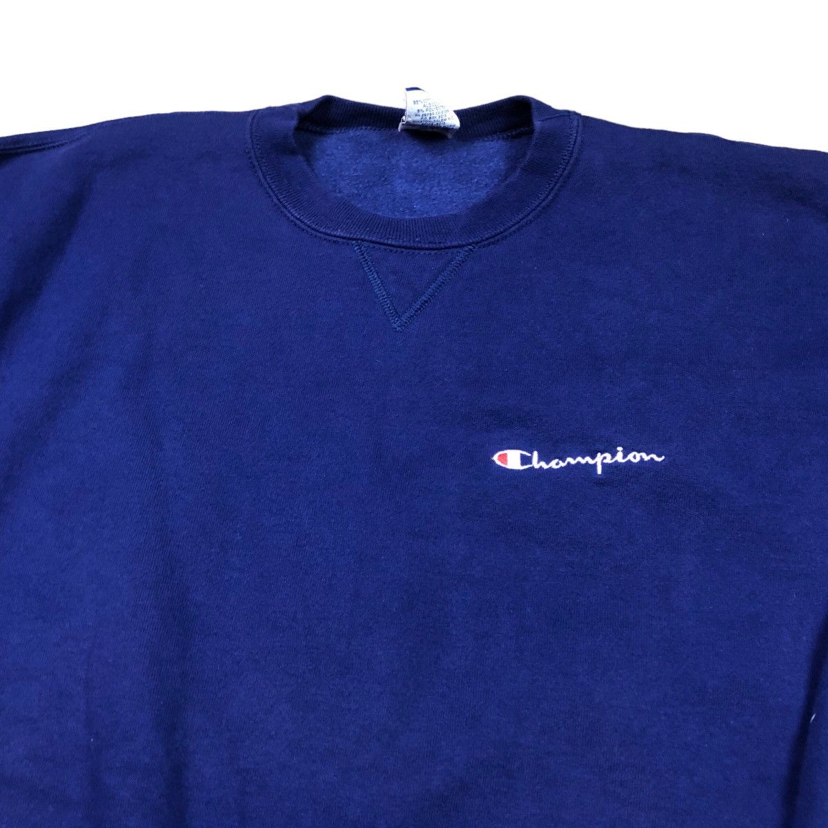 Champion × Vintage Vintage 90s Champion Logo Embroidered Navy Sweatshirt XL Size US XL / EU 56 / 4 - 2 Thumbnail