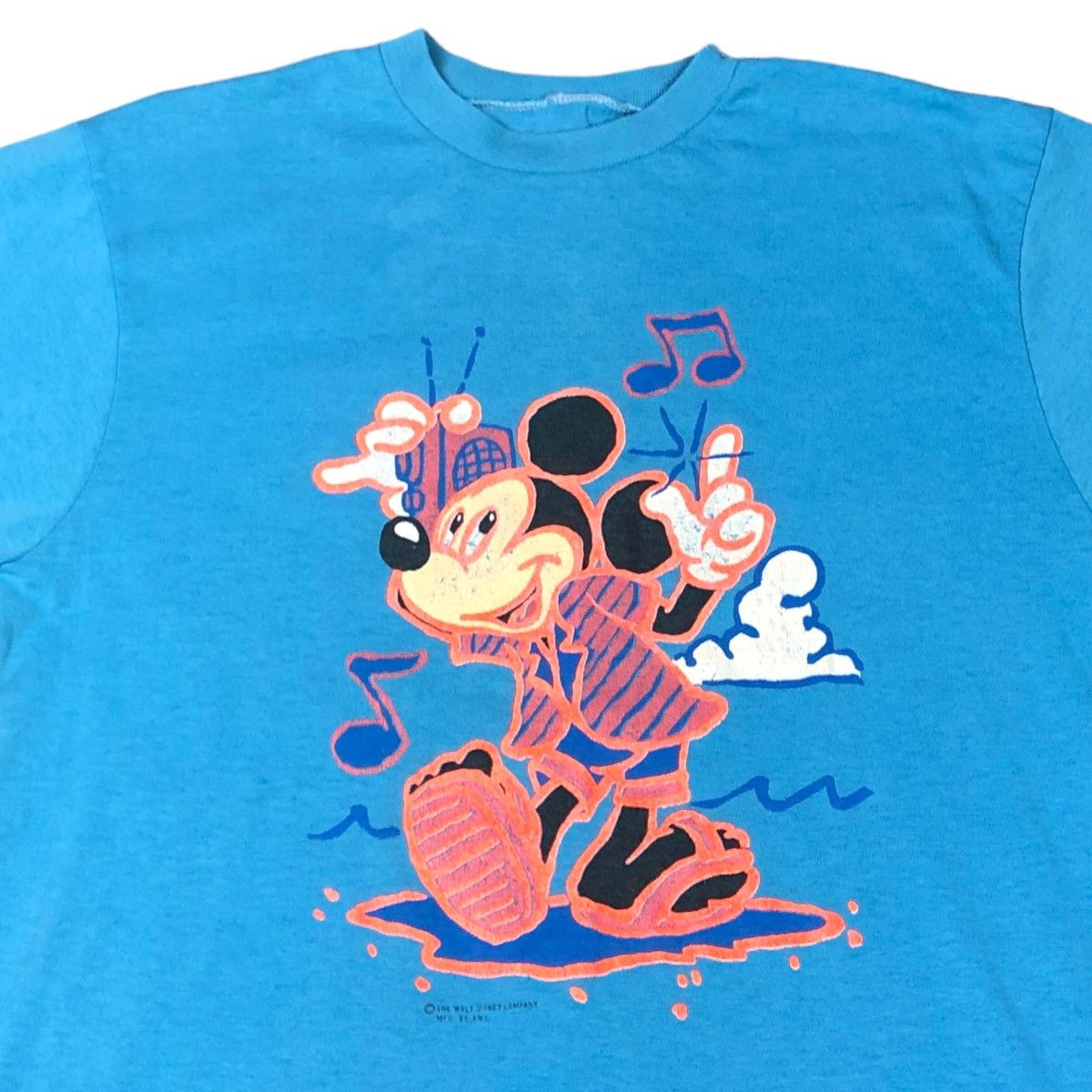 Disney × Vintage Vintage Disney Mickey Mouse Boombox Music Neon Shirt Adult M Size US M / EU 48-50 / 2 - 2 Thumbnail